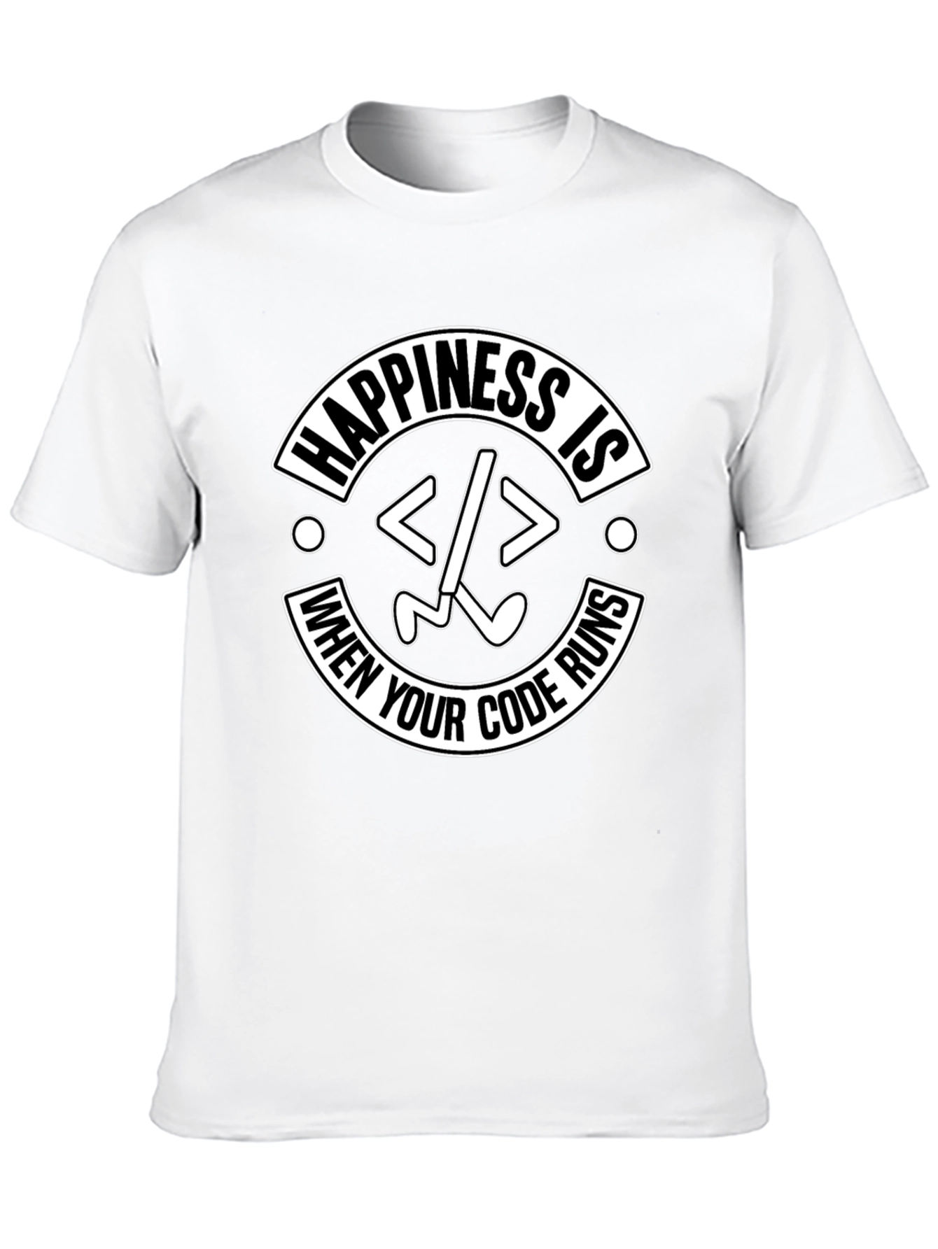 Happiness Is When Your Code Runs Programmer T-Shirt