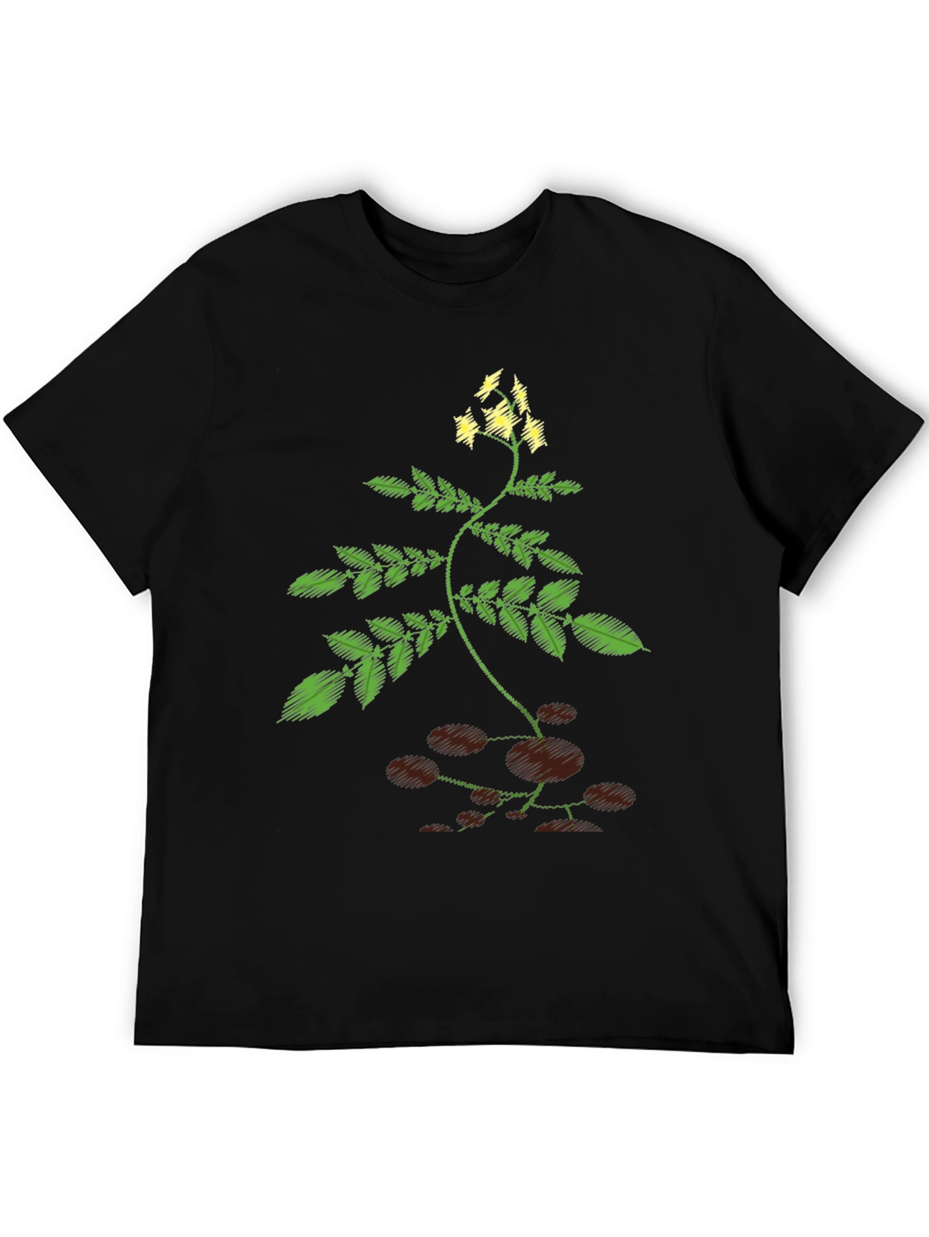 Nature-Inspired Black T-Shirt