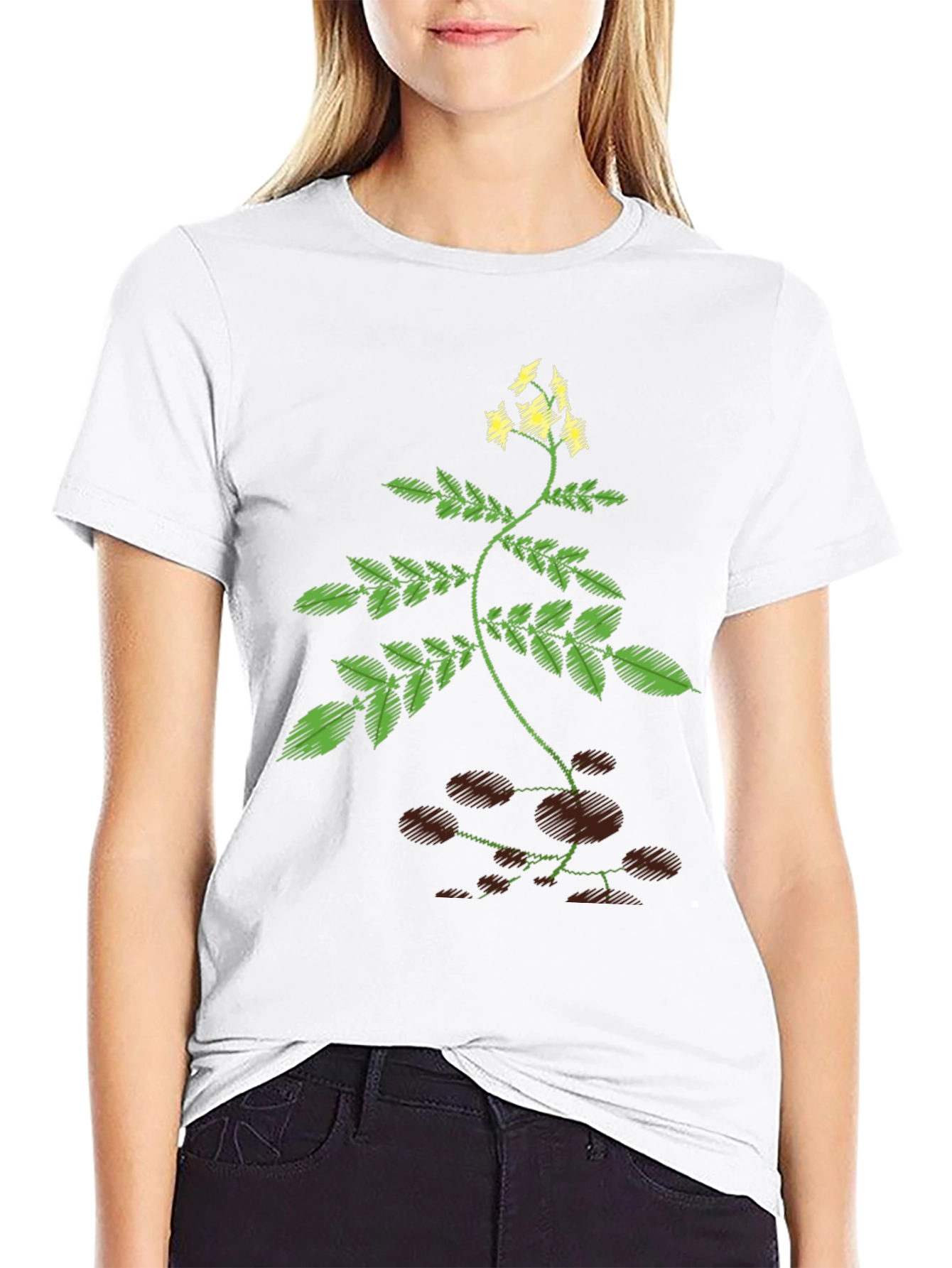 Nature-Inspired Black T-Shirt