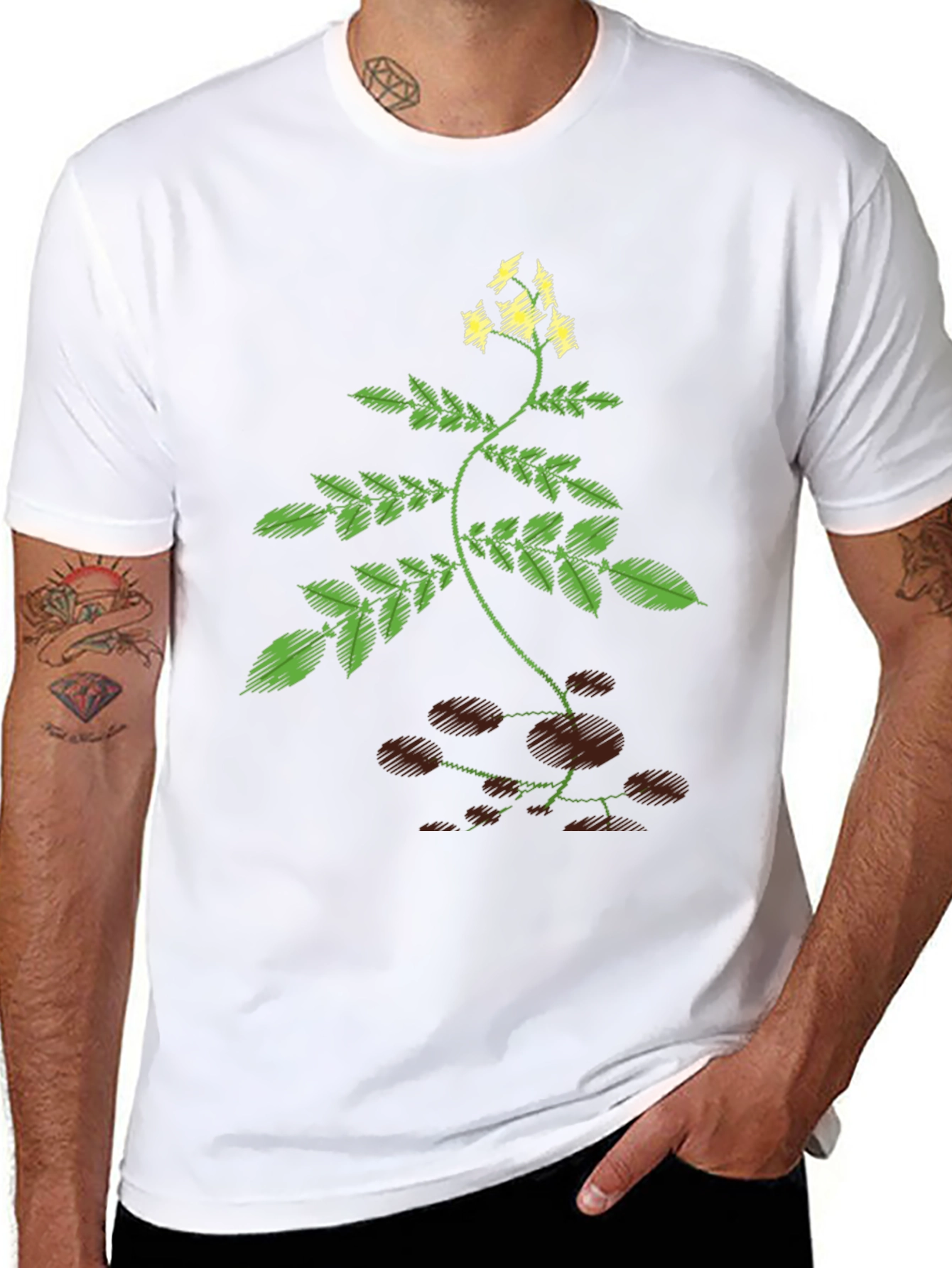 Nature-Inspired Black T-Shirt