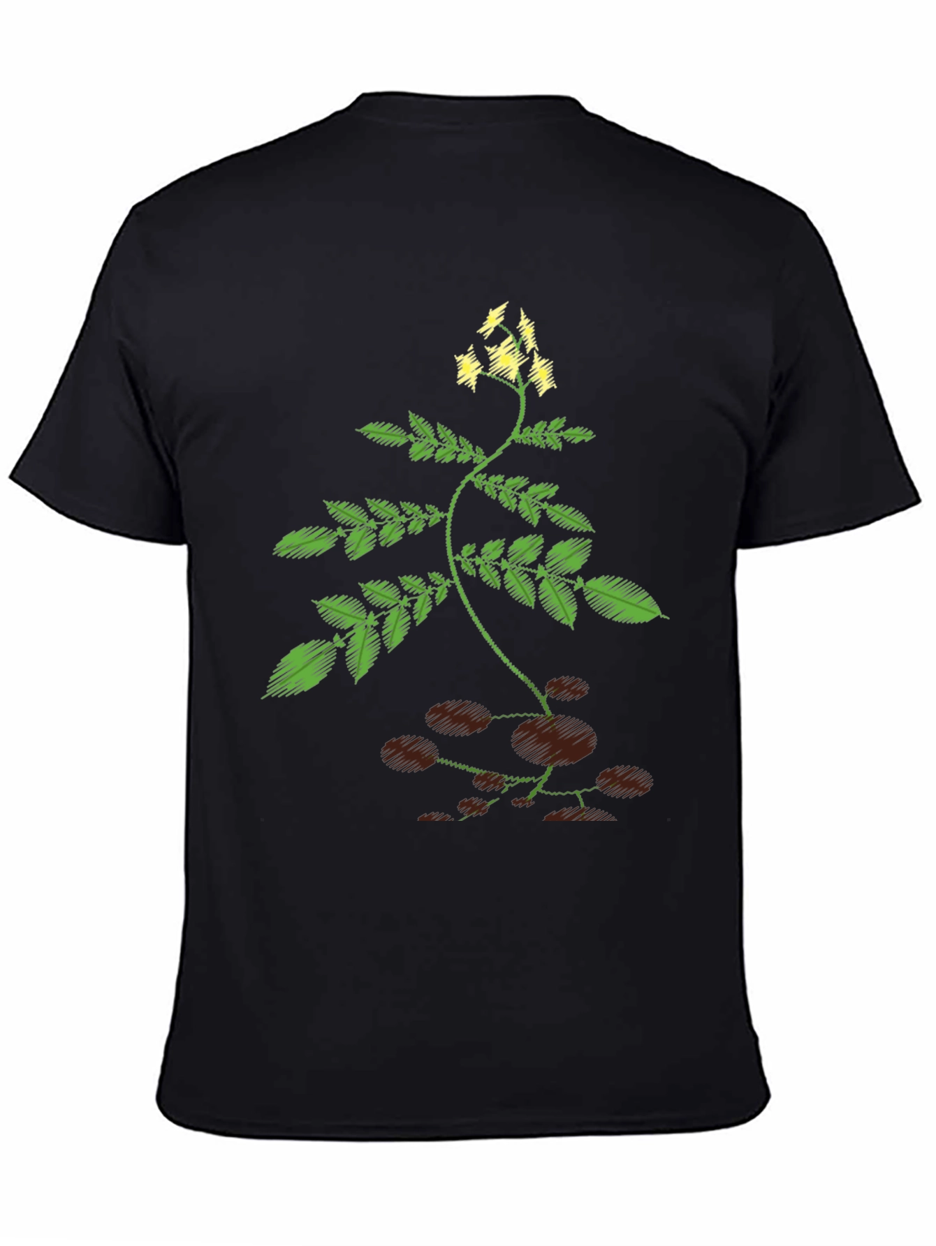 Nature-Inspired Black T-Shirt