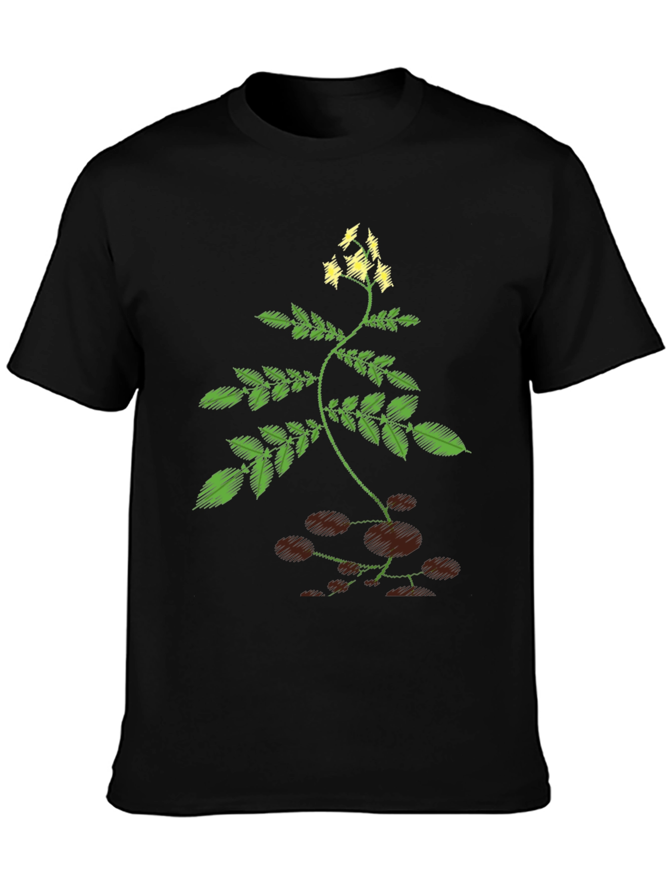 Nature-Inspired Black T-Shirt