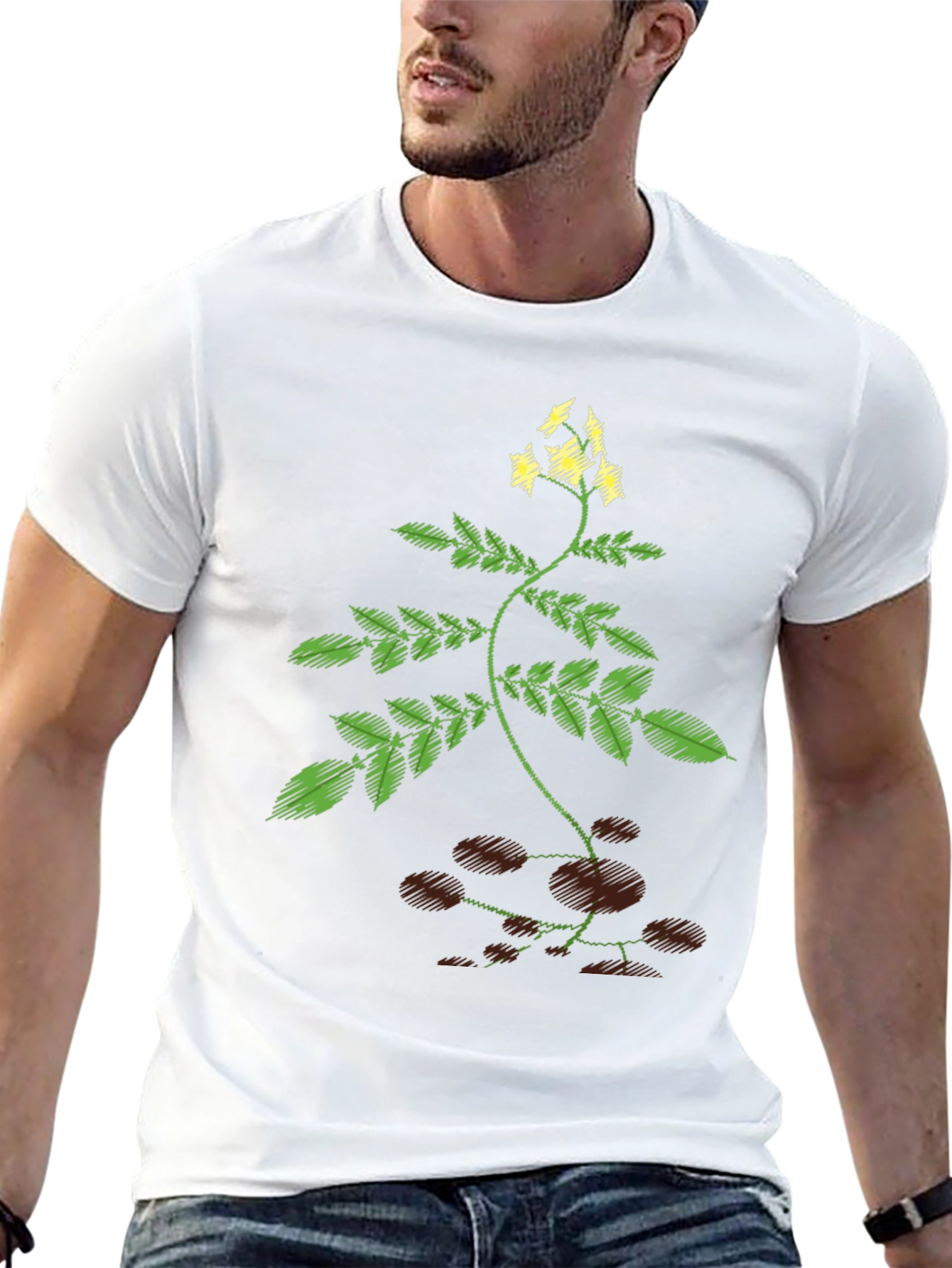 Nature-Inspired Black T-Shirt