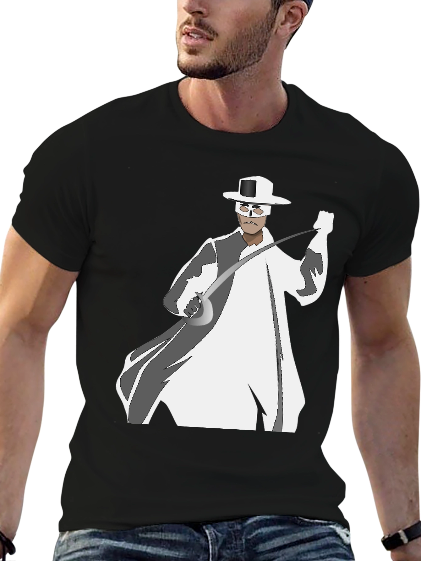 Zorro Graphic T-Shirt - Black Crew Neck Tee