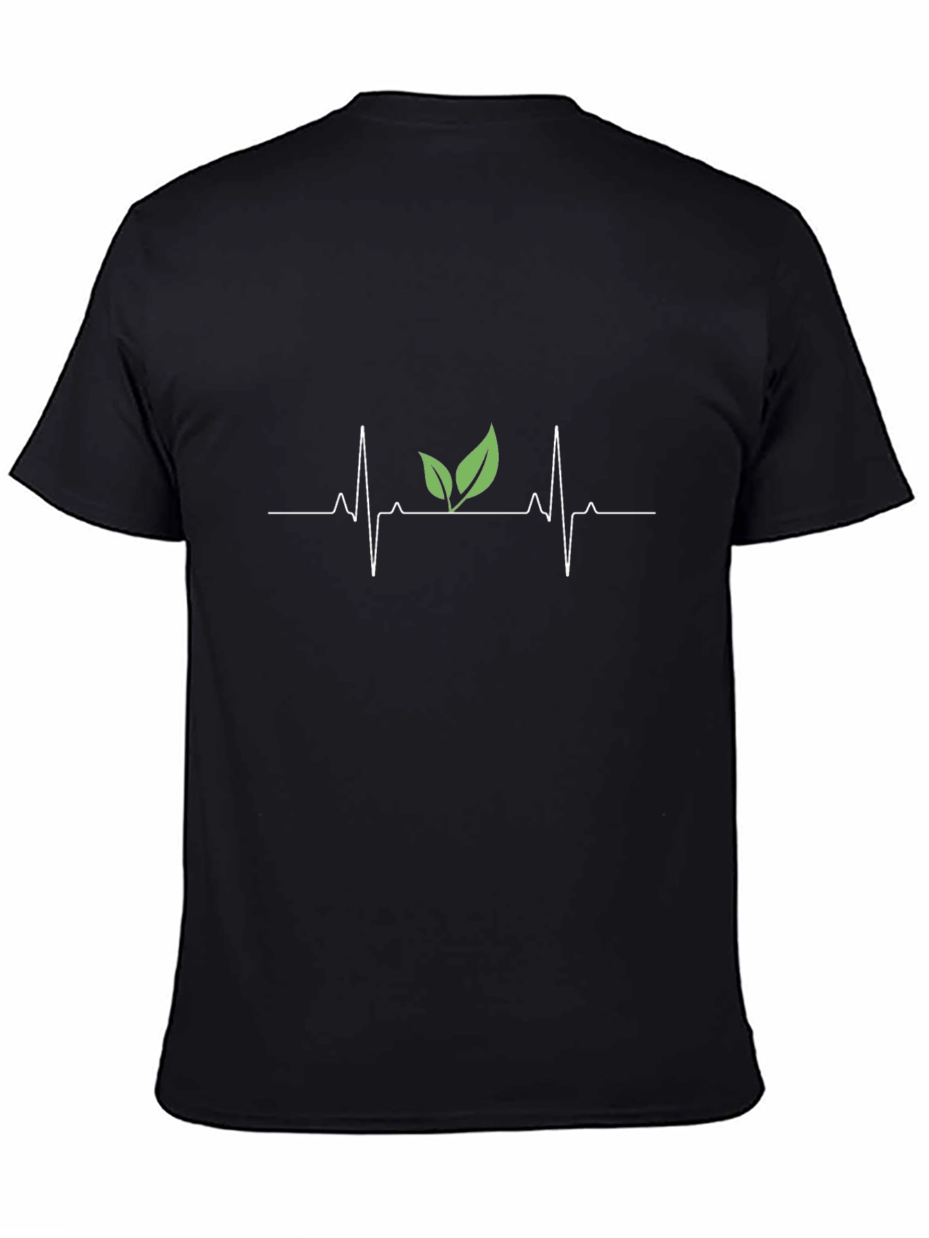 Vegan Heartbeat T-Shirt - Black Crew Neck
