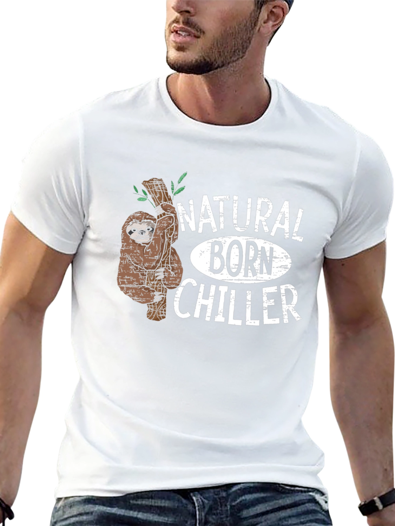 Natural Born Chiller Sloth Graphic T-Shirt