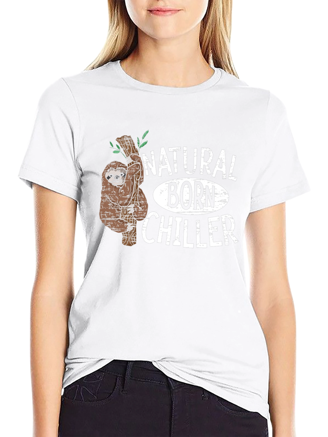 Natural Born Chiller Sloth Graphic T-Shirt