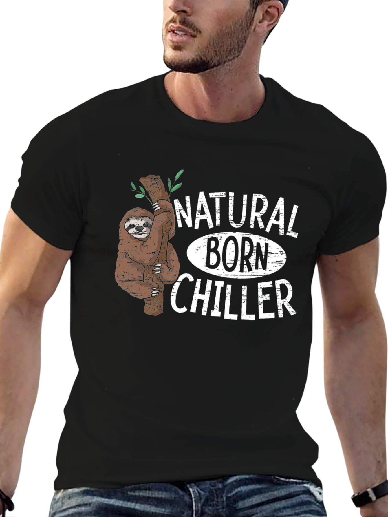 Natural Born Chiller Sloth Graphic T-Shirt