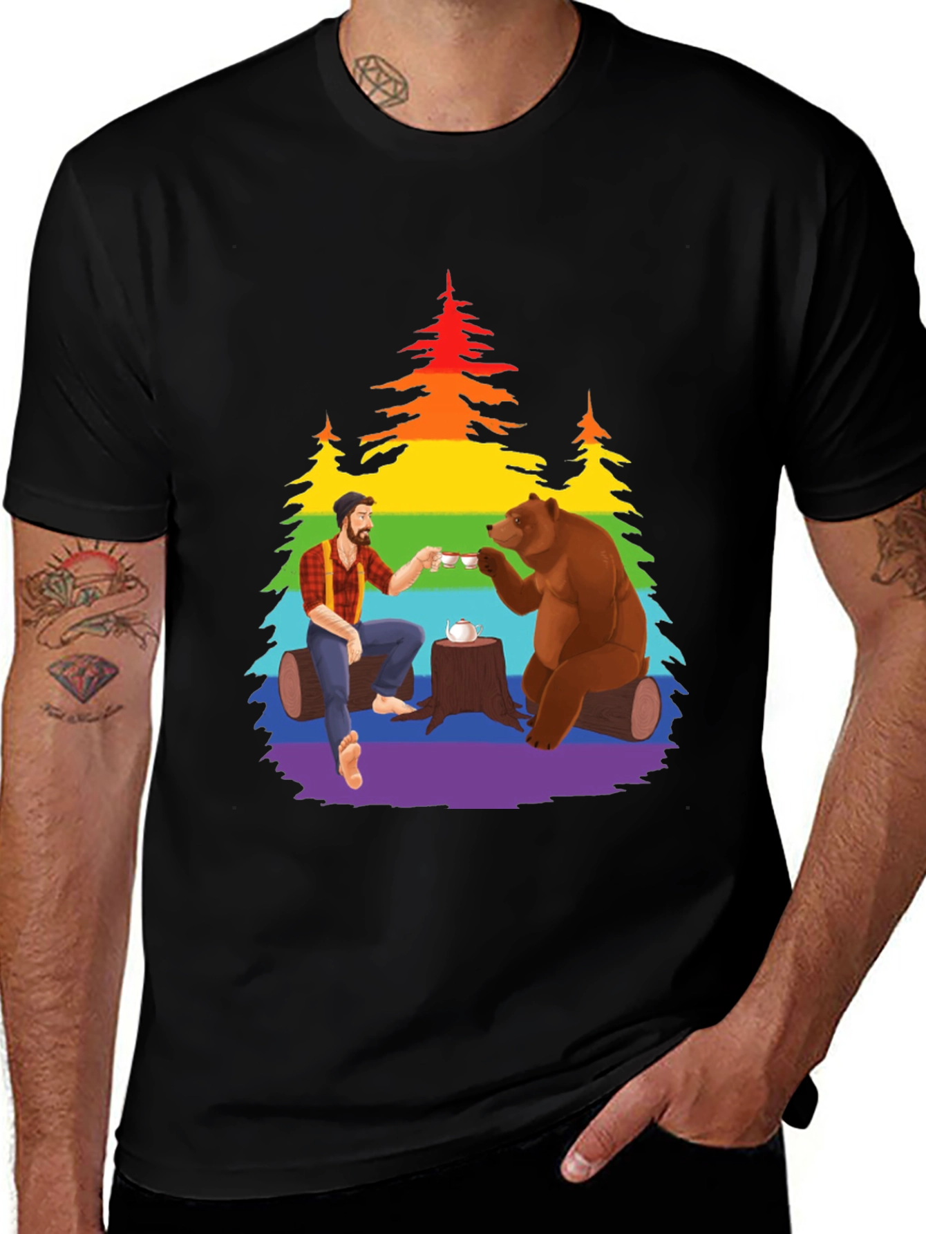 Lumberjack Bear Tea Party Tee