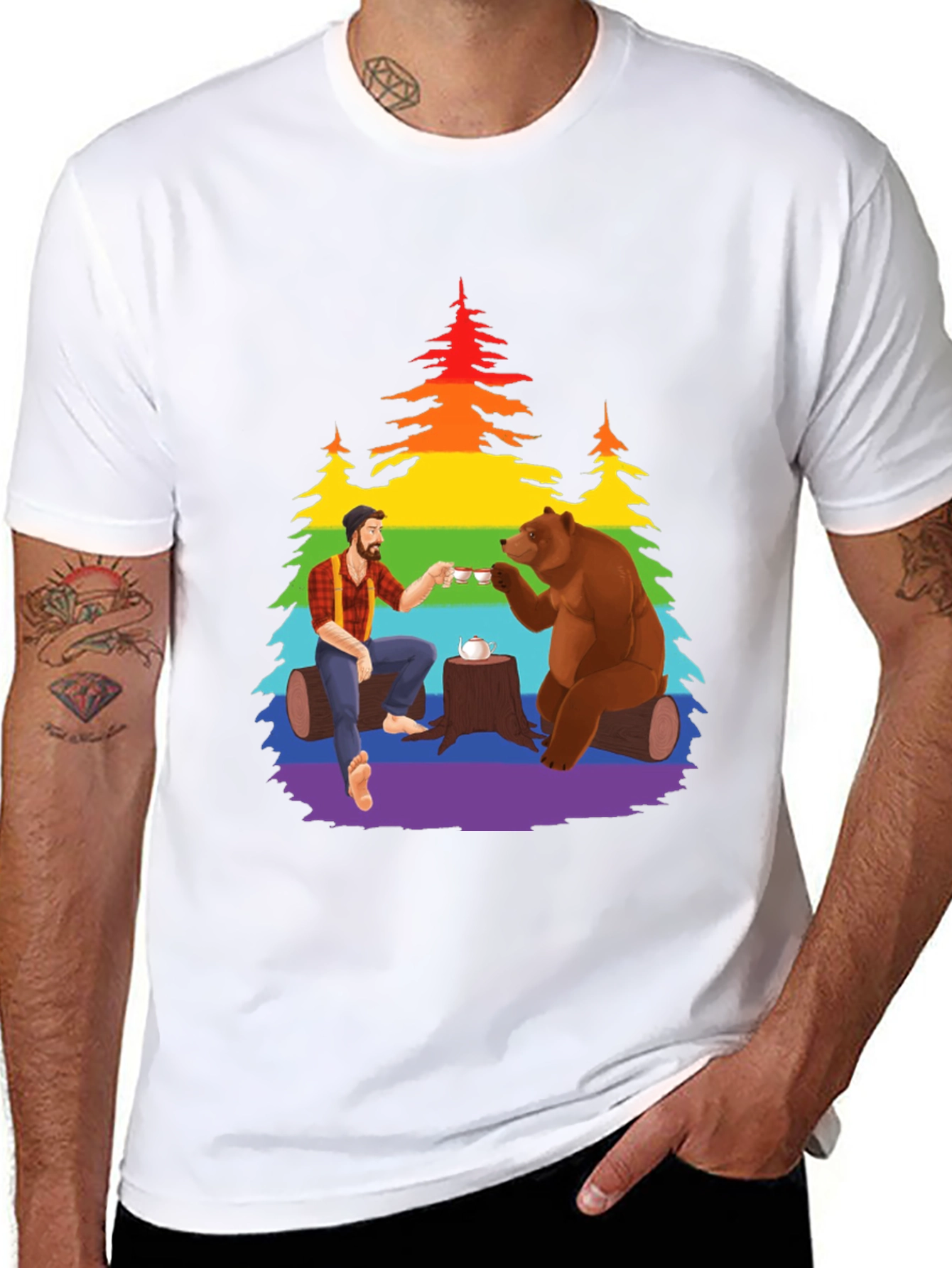 Lumberjack Bear Tea Party Tee