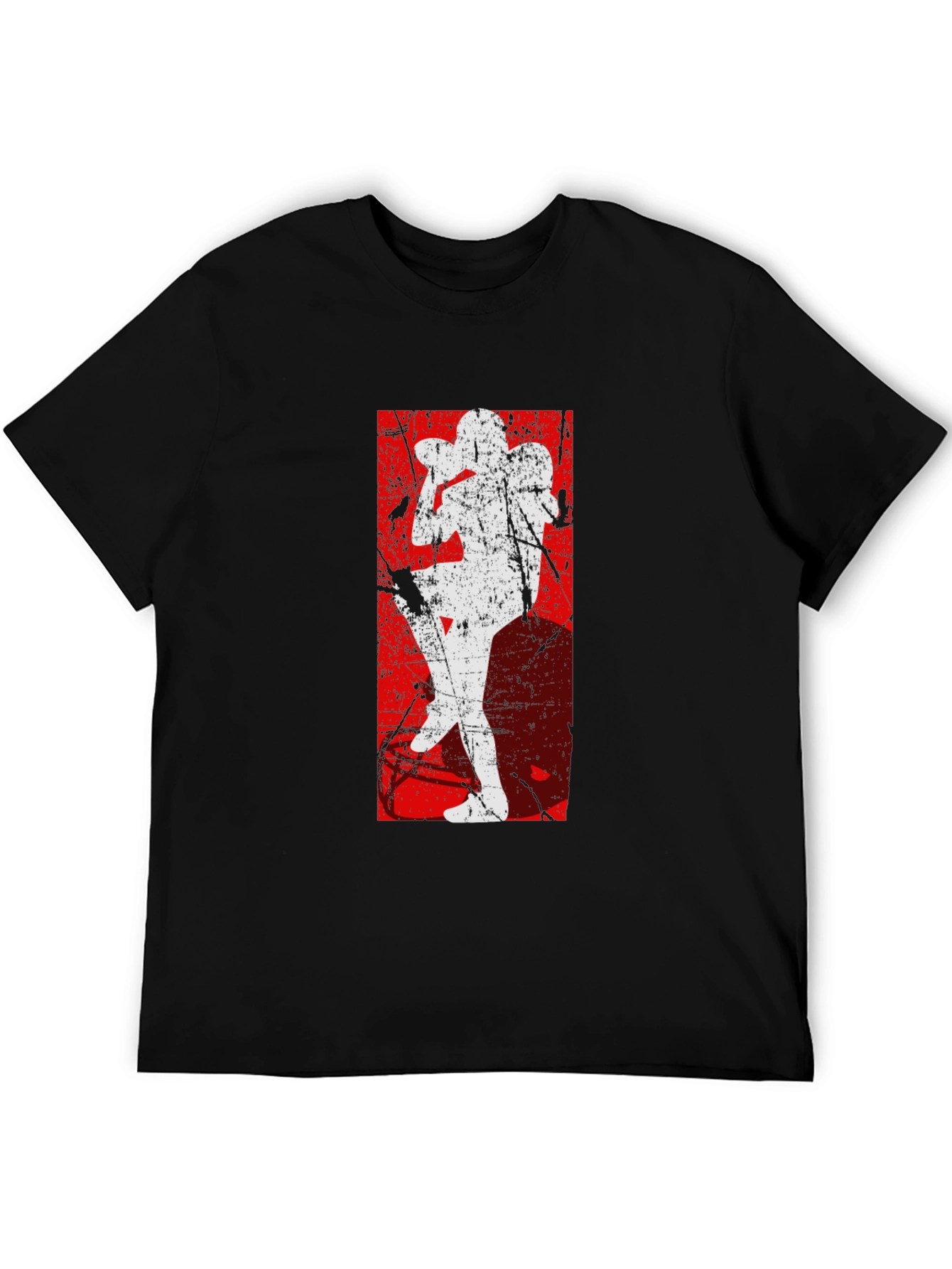 Distressed Football Player Graphic T-Shirt
