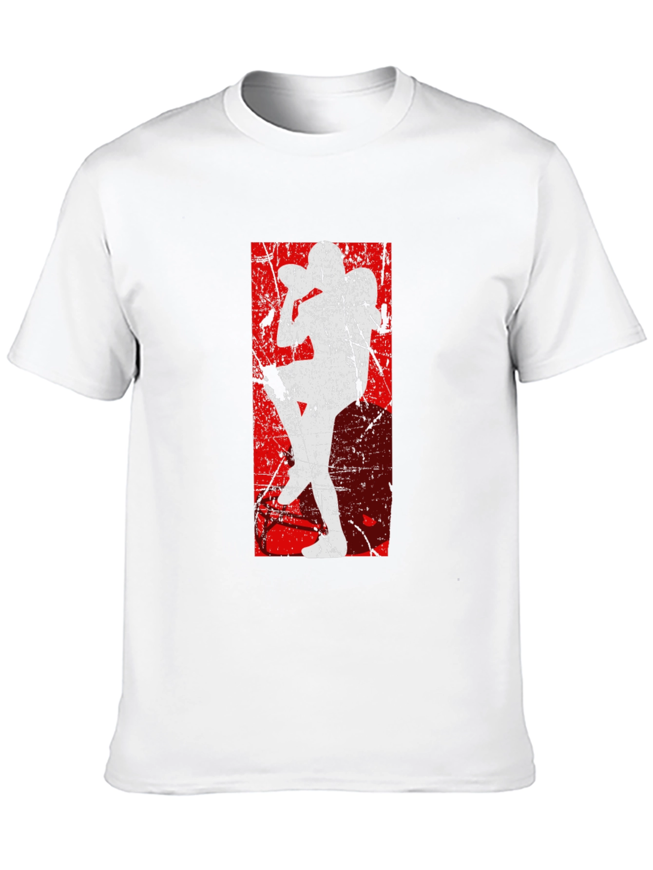 Distressed Football Player Graphic T-Shirt