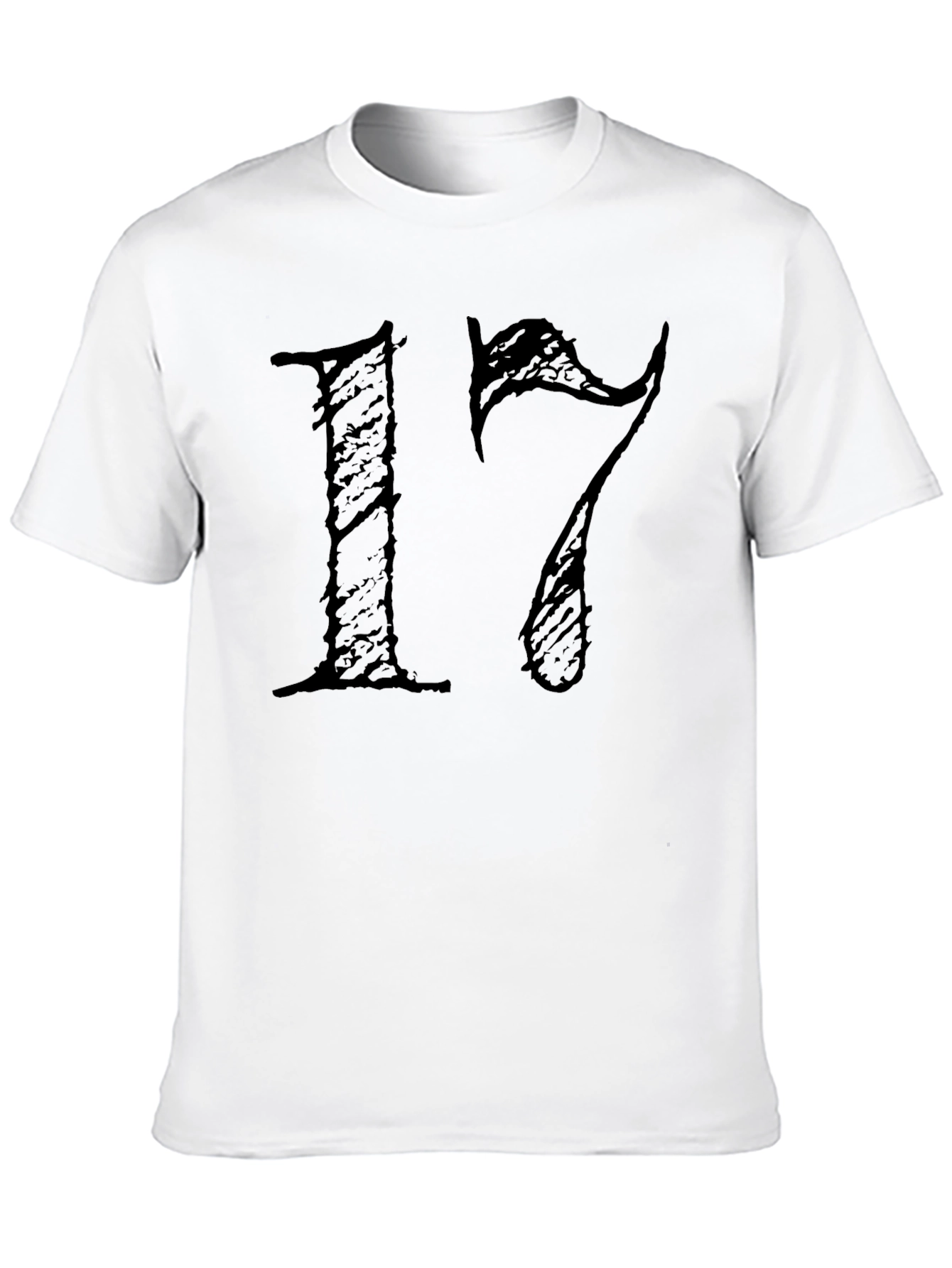 Mens Black 17 Graphic T-Shirt