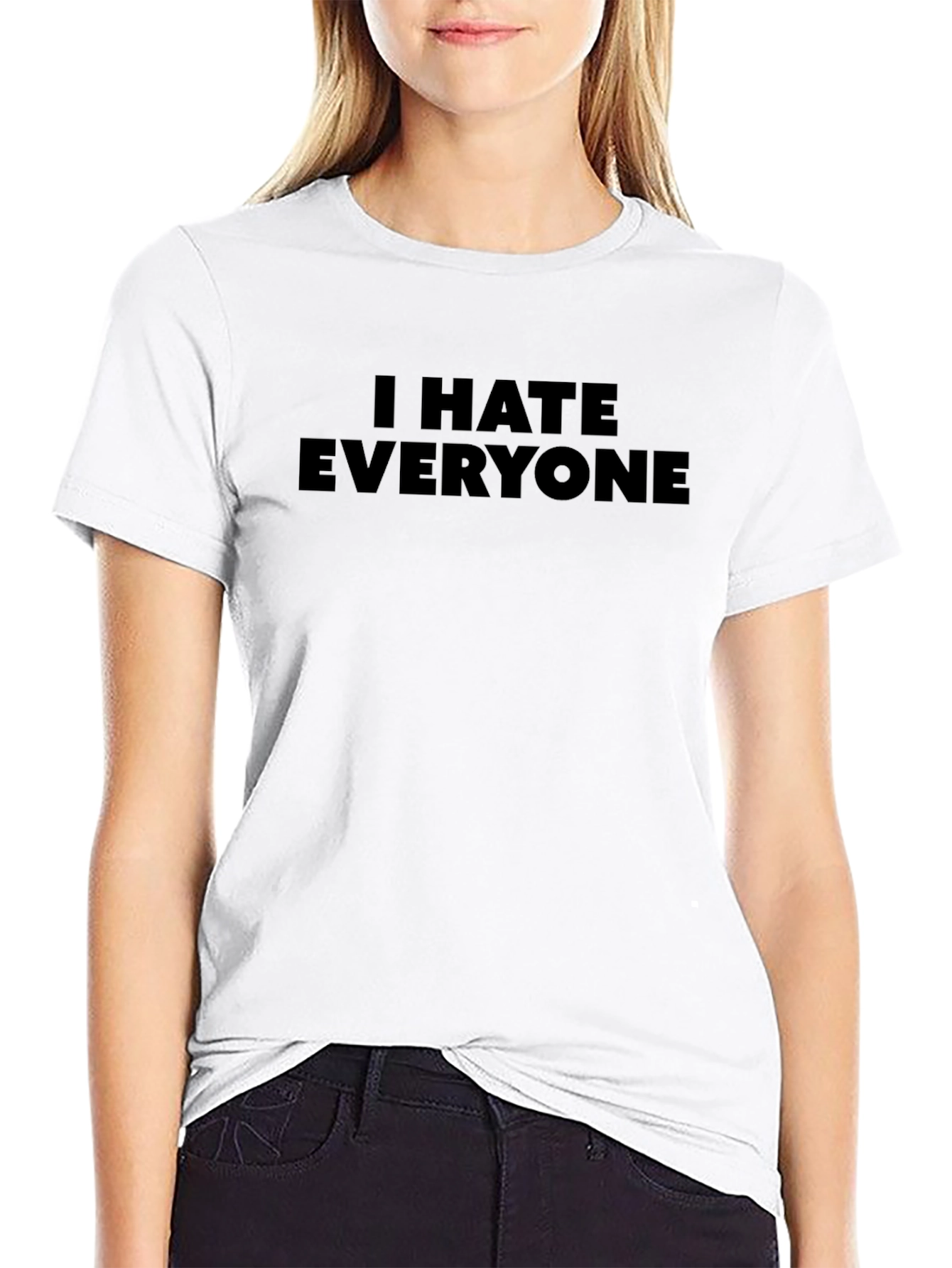 I Hate Everyone Slogan Black T-Shirt