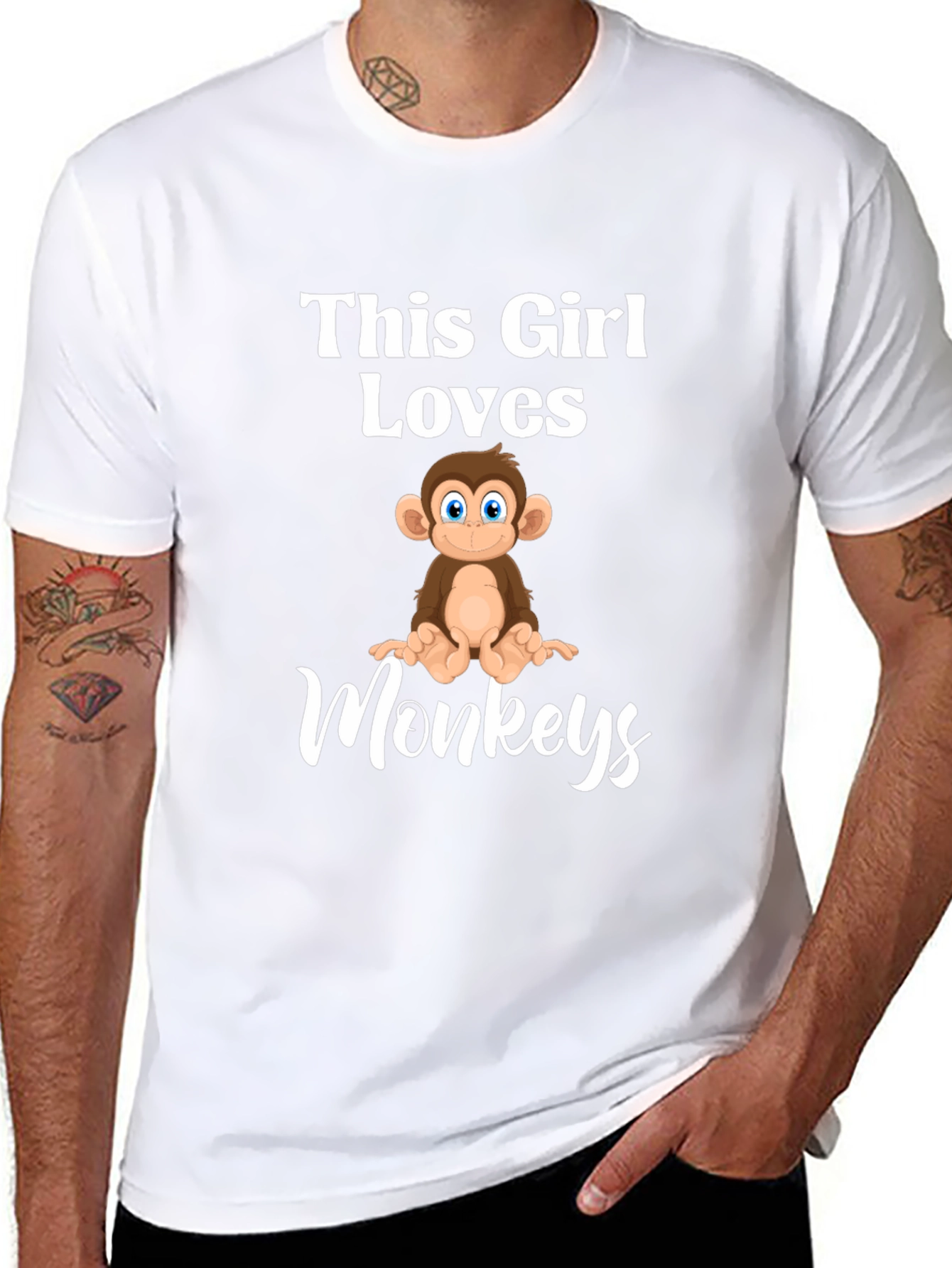 This Girl Loves Monkeys T-Shirt Funny Monkey Lover Tee