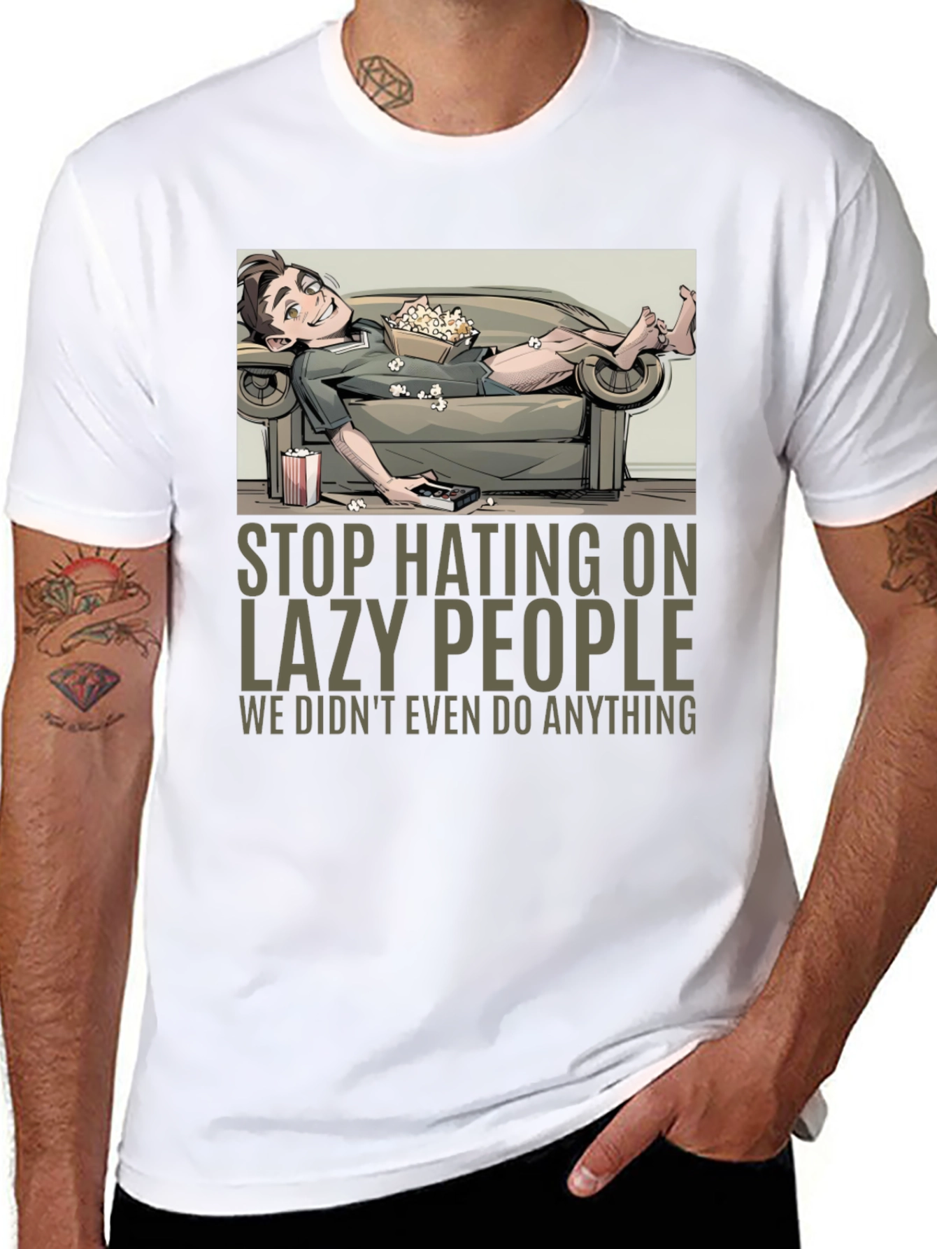 Stop Hating Lazy People Graphic Tee