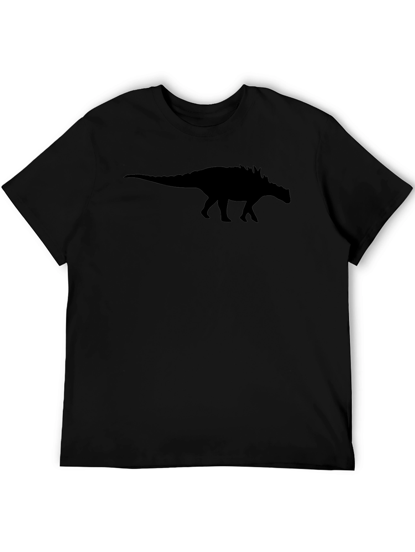Black Ankylosaurus Dinosaur Silhouette T-Shirt