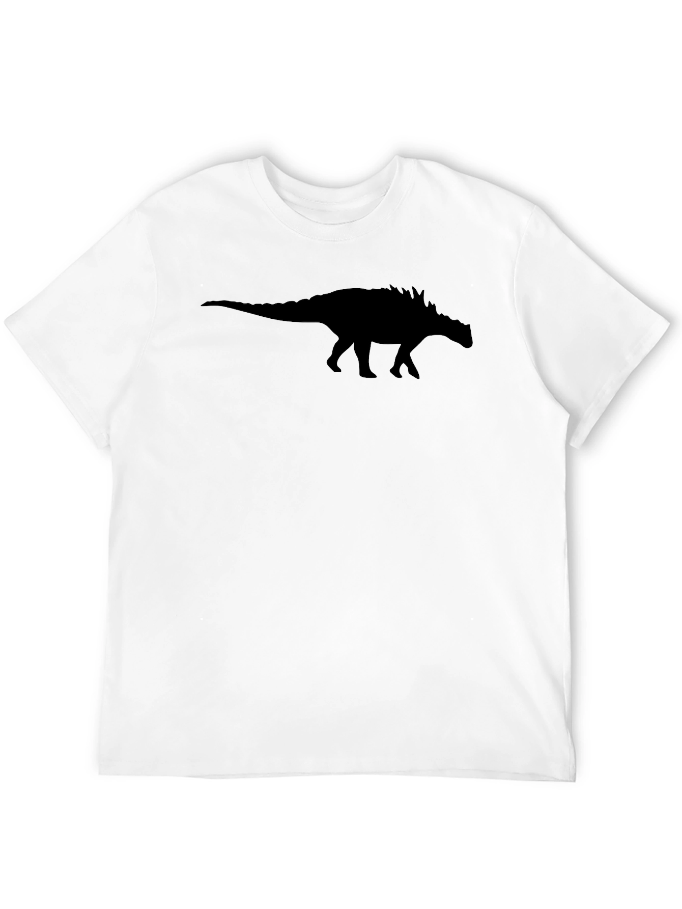 Black Ankylosaurus Dinosaur Silhouette T-Shirt