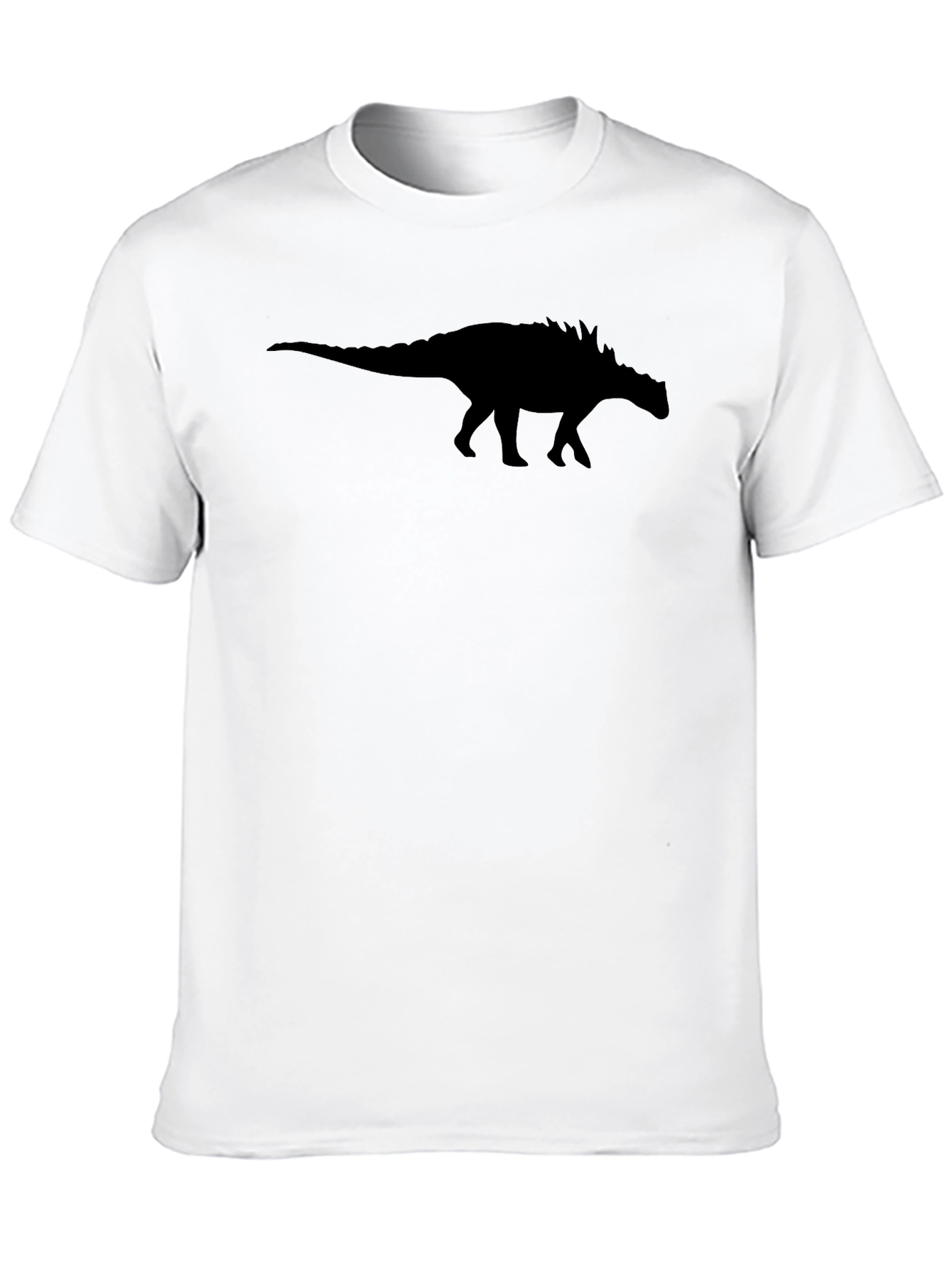 Black Ankylosaurus Dinosaur Silhouette T-Shirt