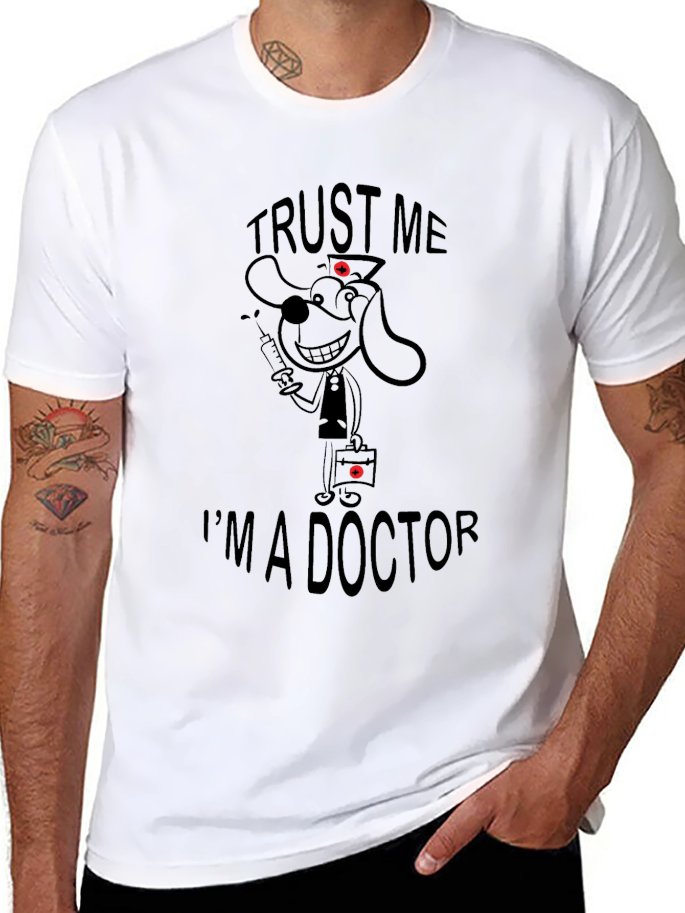 Trust Me Im A Doctor Black T-Shirt