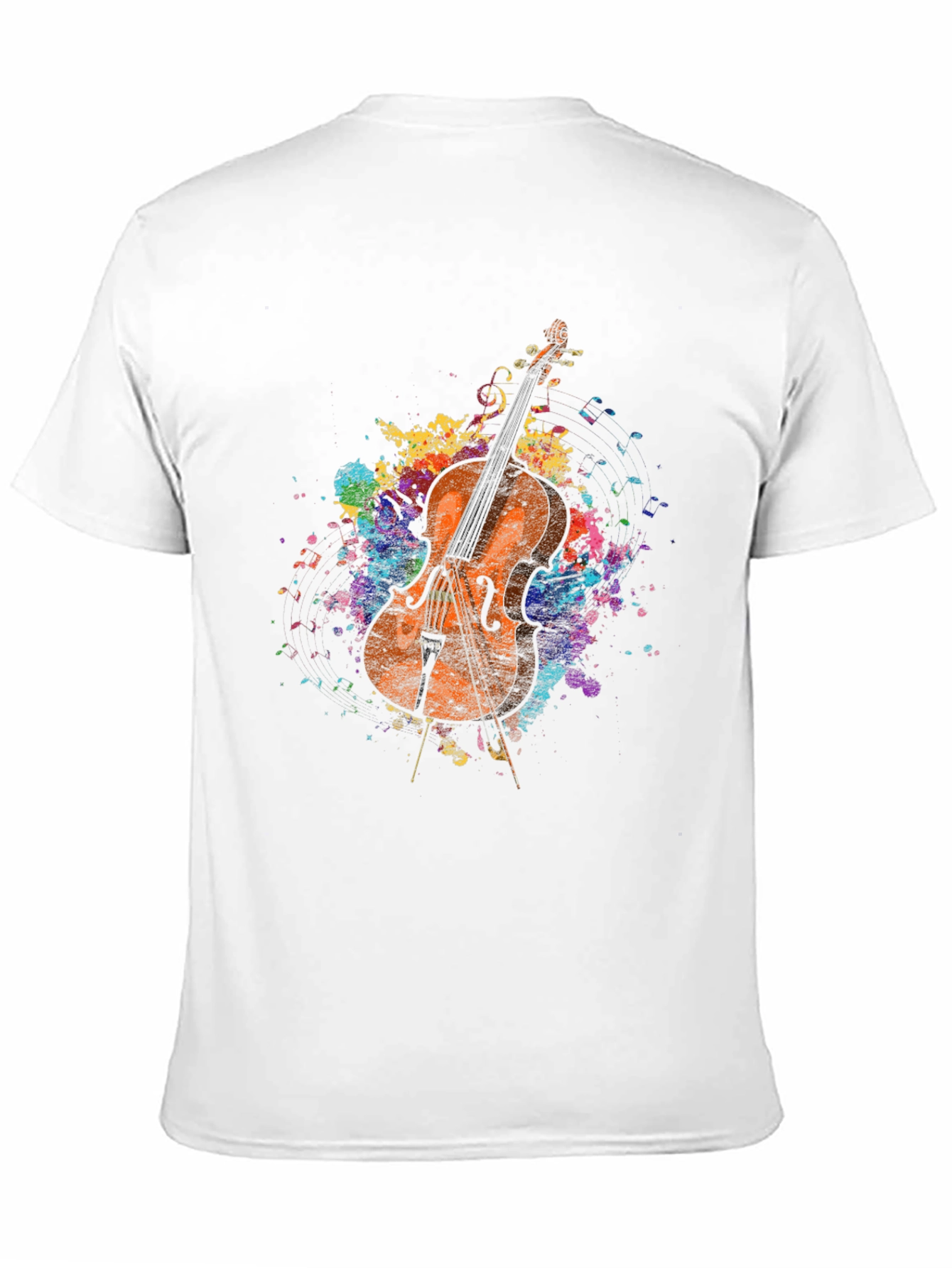 Musical Cello Paint Splatter Graphic Tee