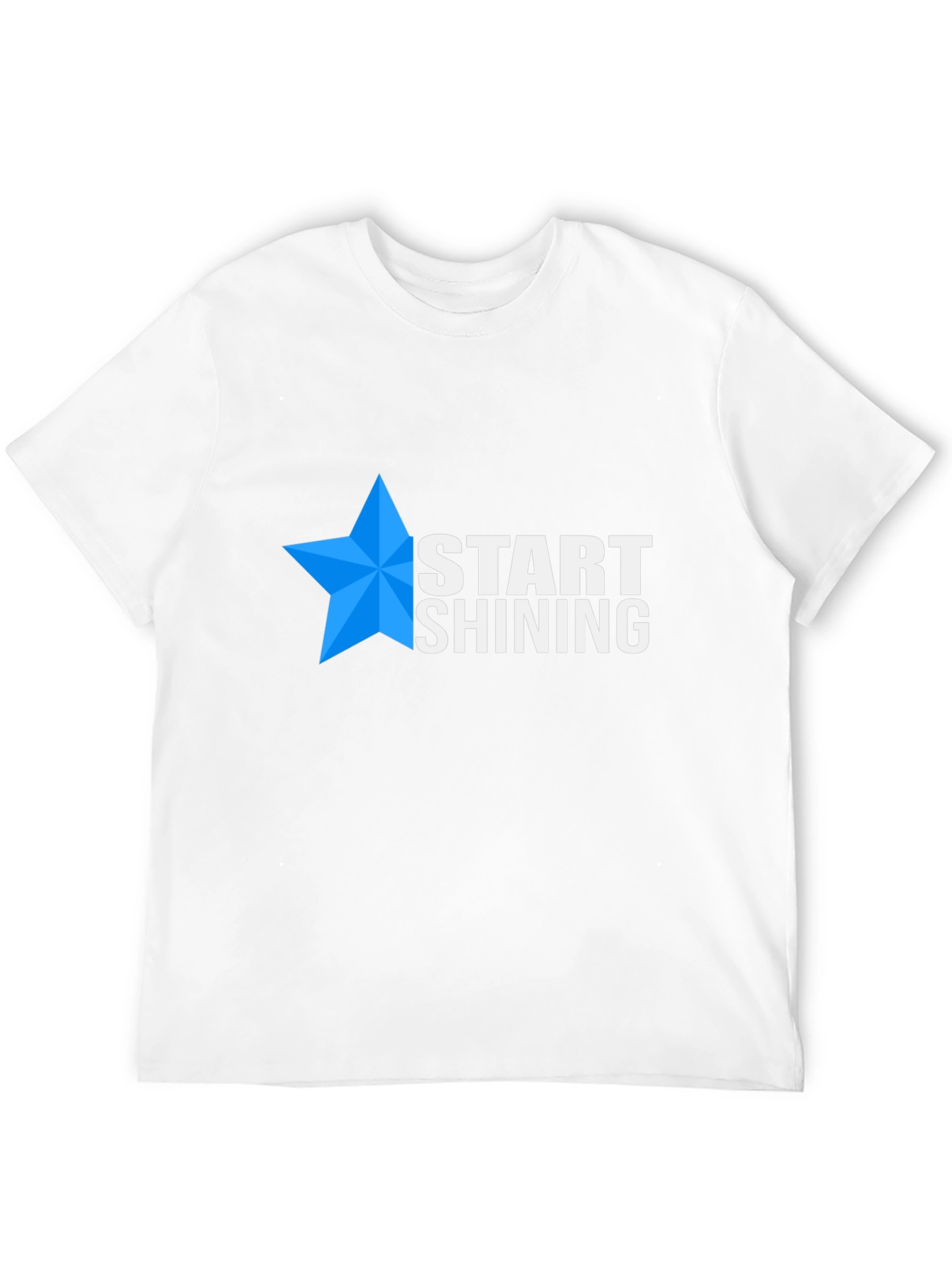 Start Shining Black T-Shirt with Blue Star Design