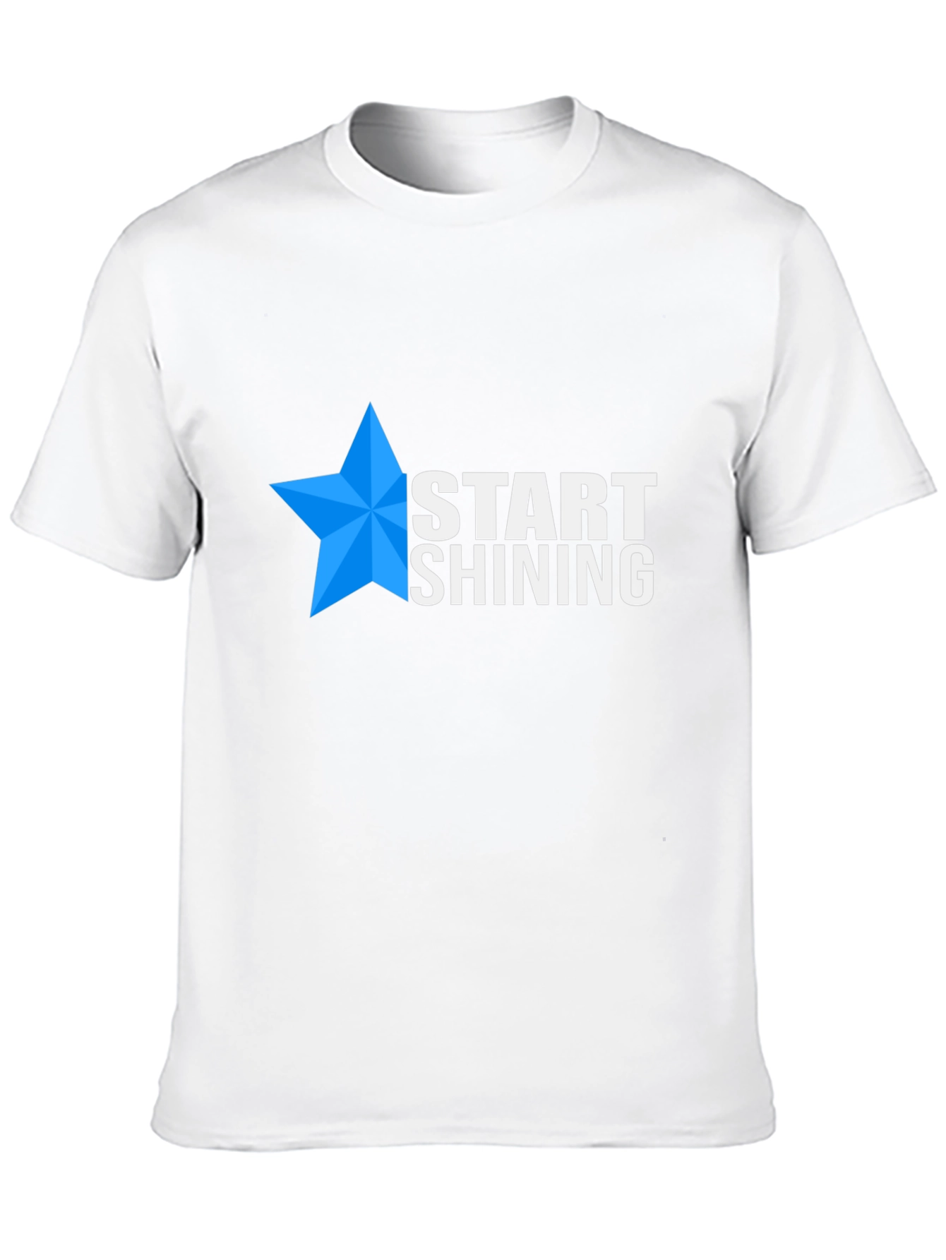 Start Shining Black T-Shirt with Blue Star Design