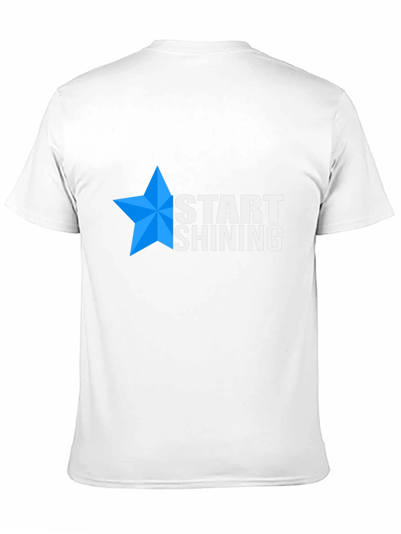 Start Shining Black T-Shirt with Blue Star Design
