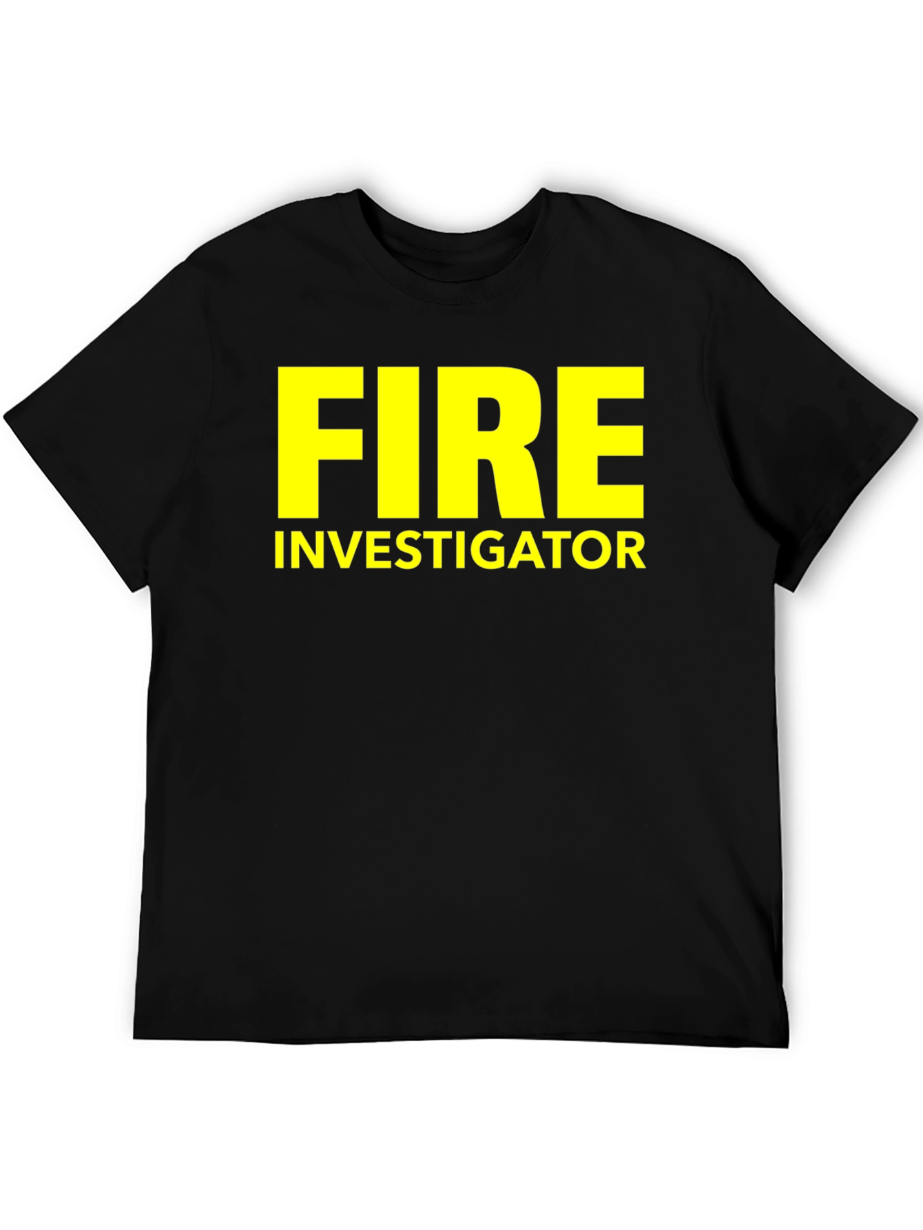 Fire Investigator T-Shirt - Bold Yellow Text