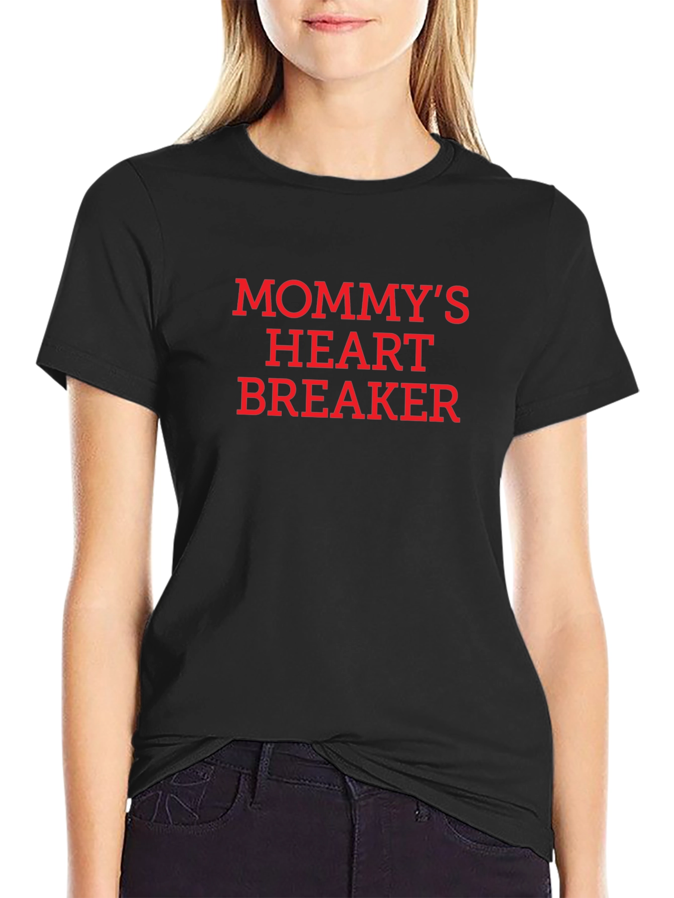 Mommys Heart Breaker Black T-Shirt