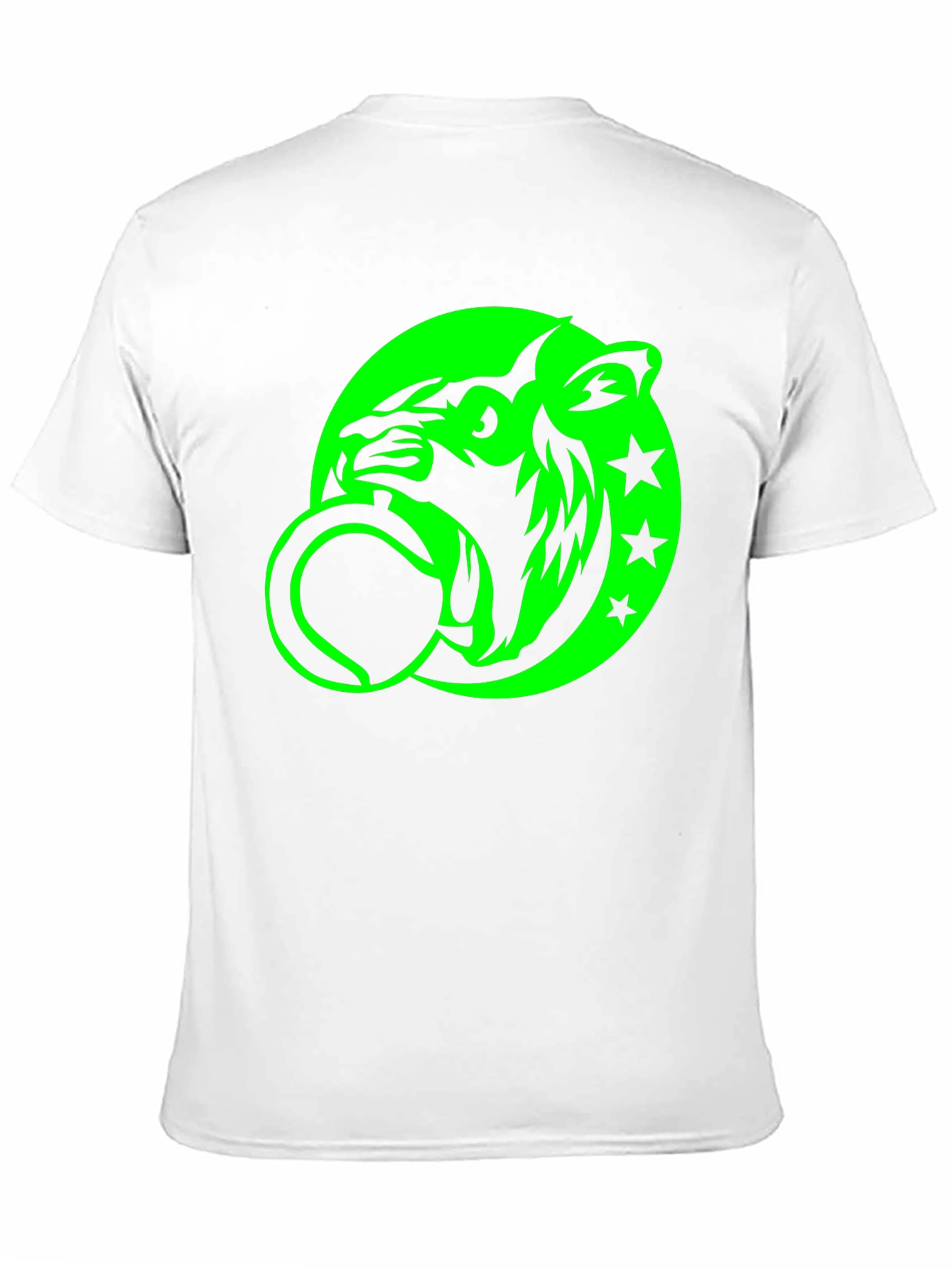 Black Tee with Neon Green Tiger Graphic