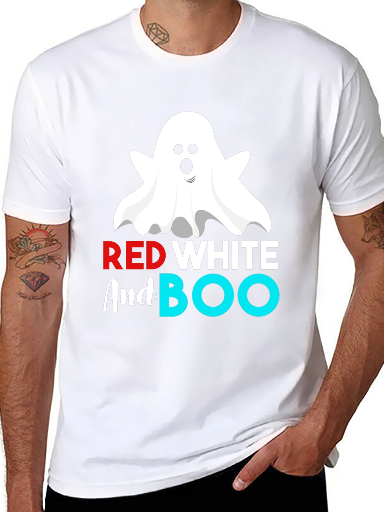 Red White And Boo Halloween T-Shirt