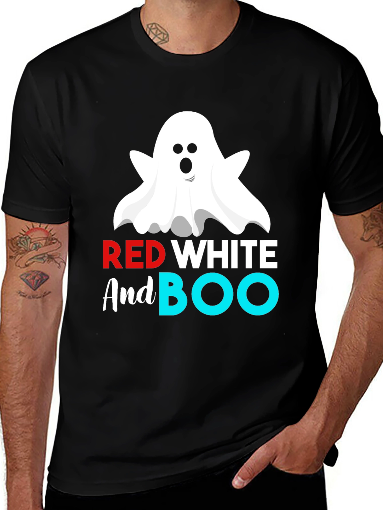 Red White And Boo Halloween T-Shirt