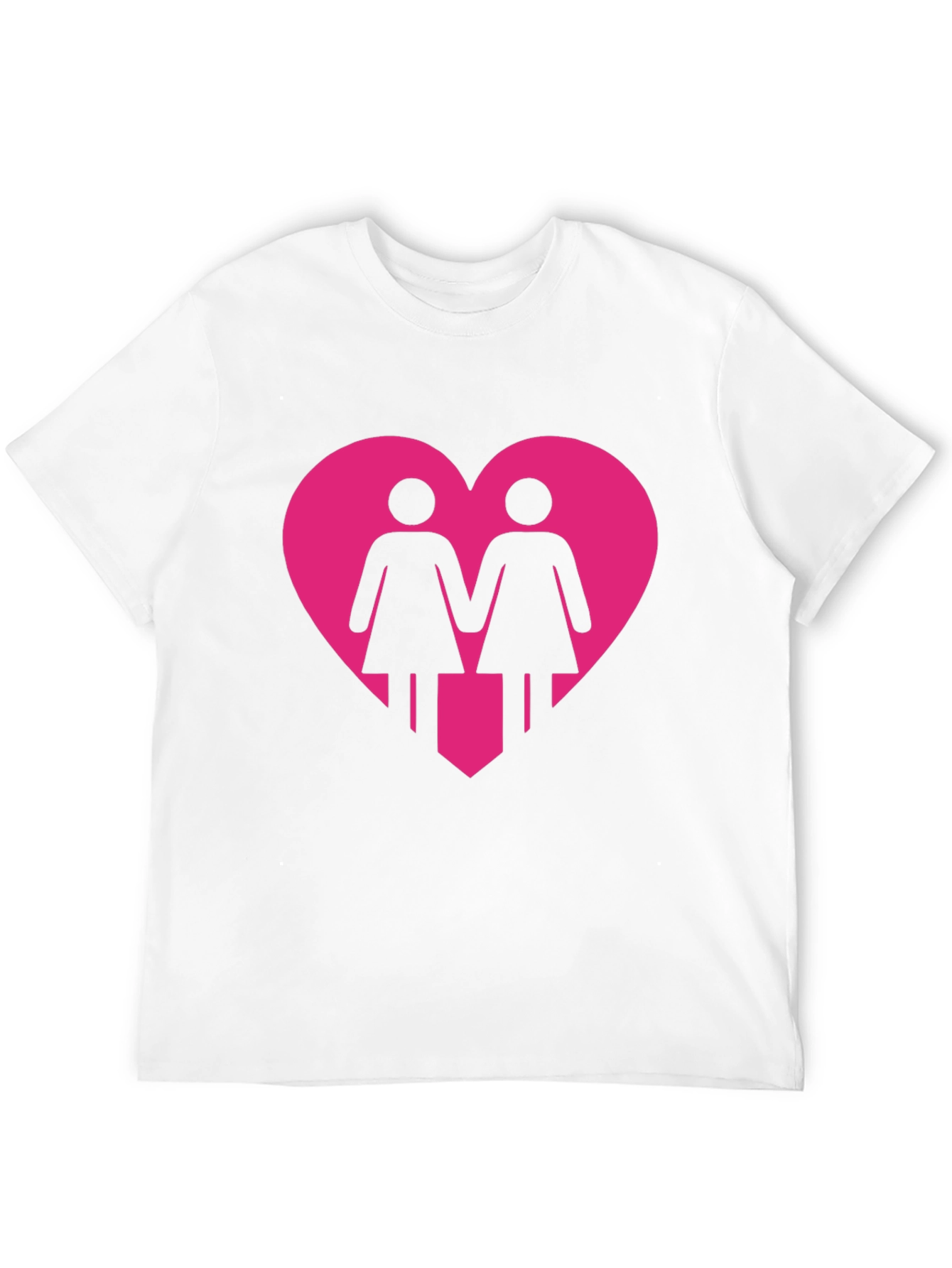 Lesbian Couple Heart Graphic Tee - Black