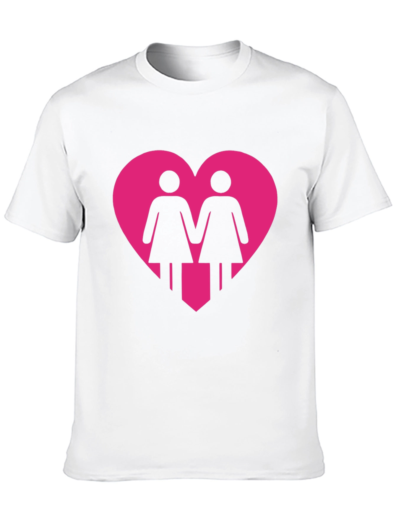 Lesbian Couple Heart Graphic Tee - Black