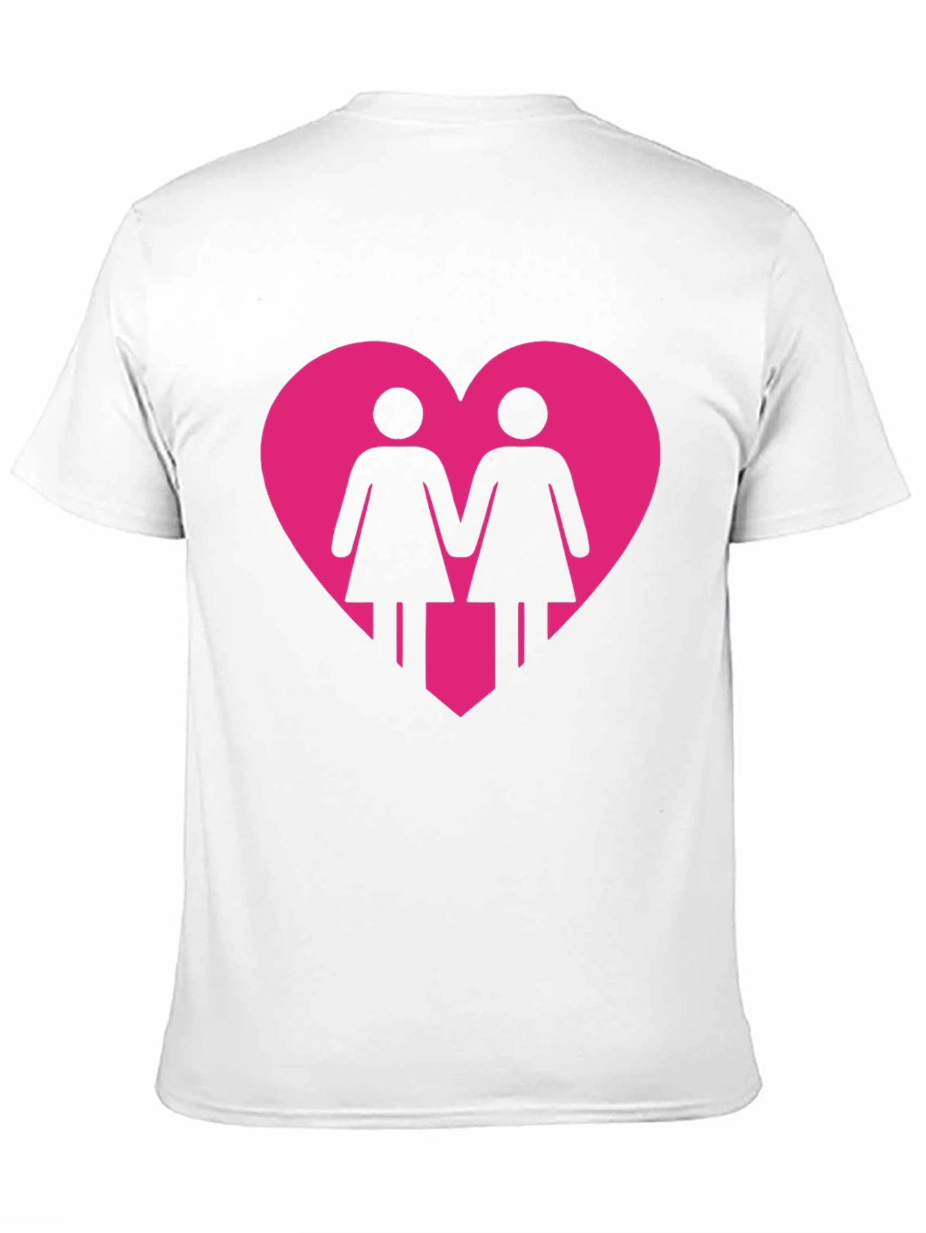 Lesbian Couple Heart Graphic Tee - Black