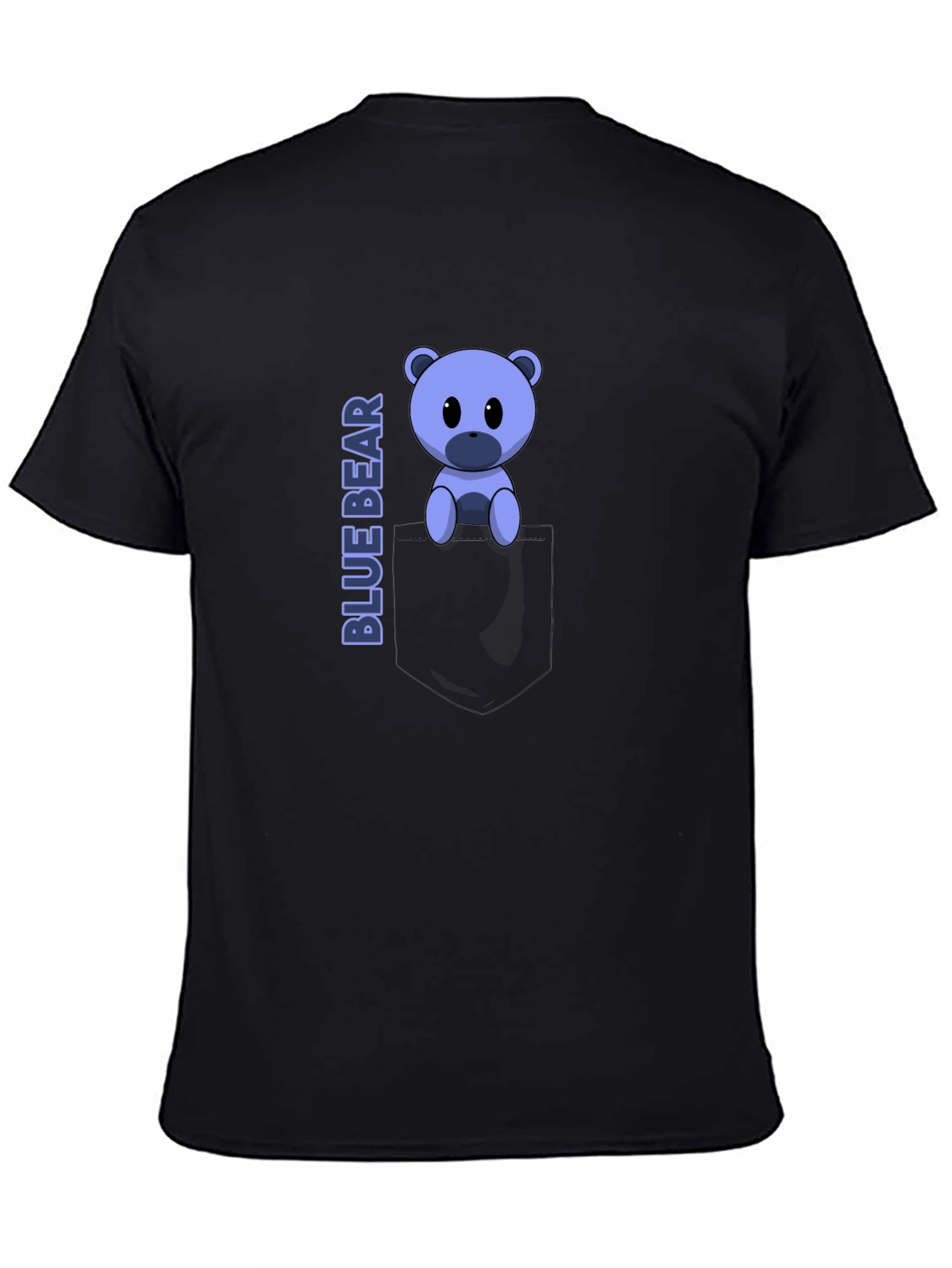 Blue Bear Pocket Tee - Cute Graphic T-Shirt