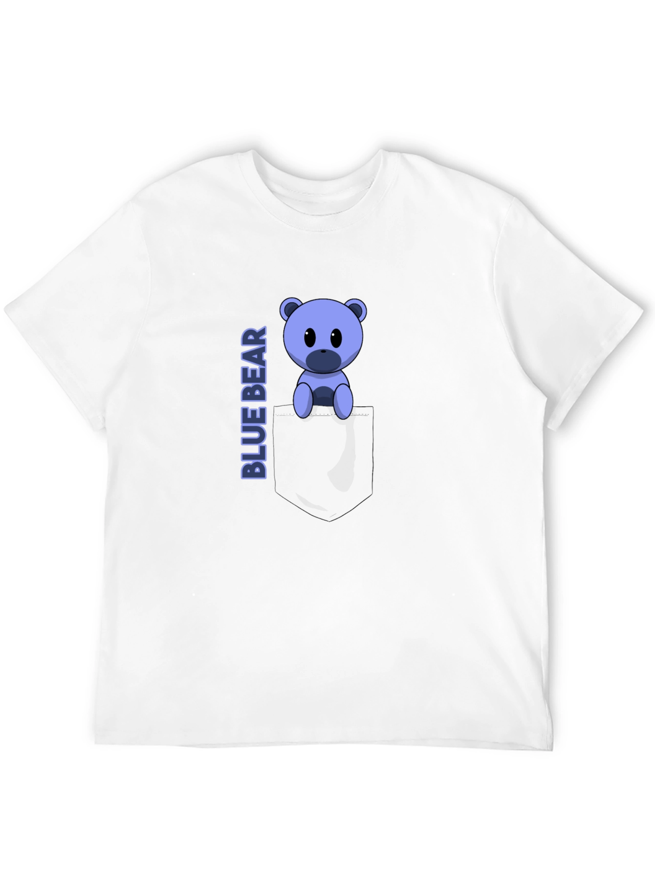 Blue Bear Pocket Tee - Cute Graphic T-Shirt