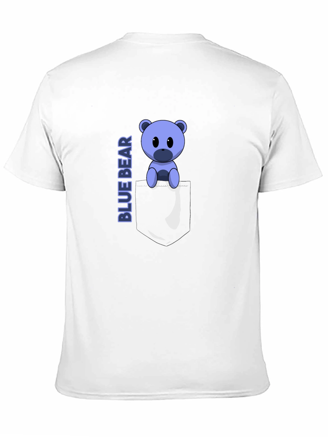 Blue Bear Pocket Tee - Cute Graphic T-Shirt