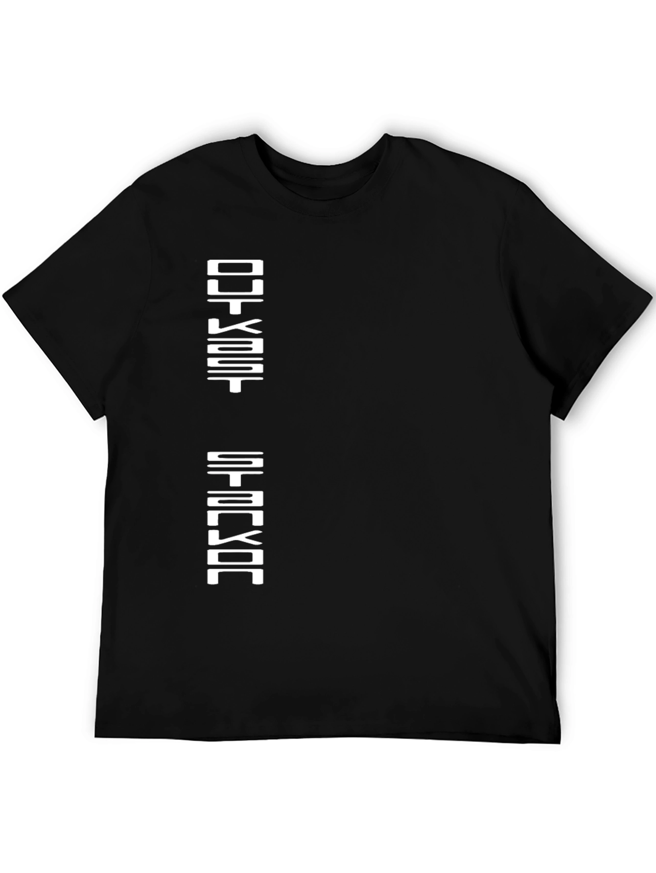 Abstract Graphic Print Black Cotton T-Shirt