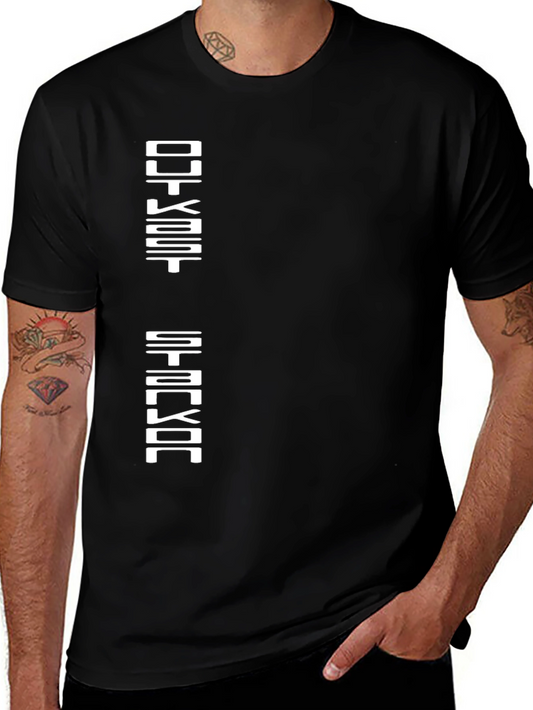 Abstract Graphic Print Black Cotton T-Shirt