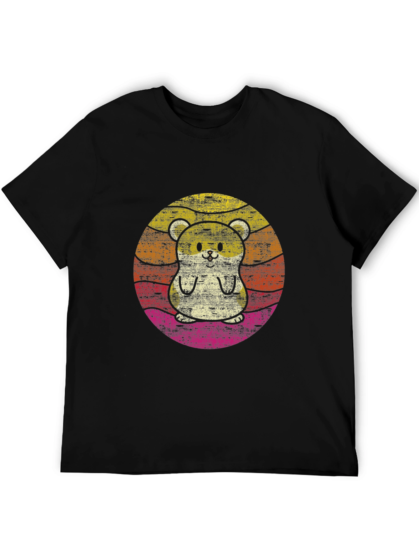 Retro Hamster Graphic Tee - Black