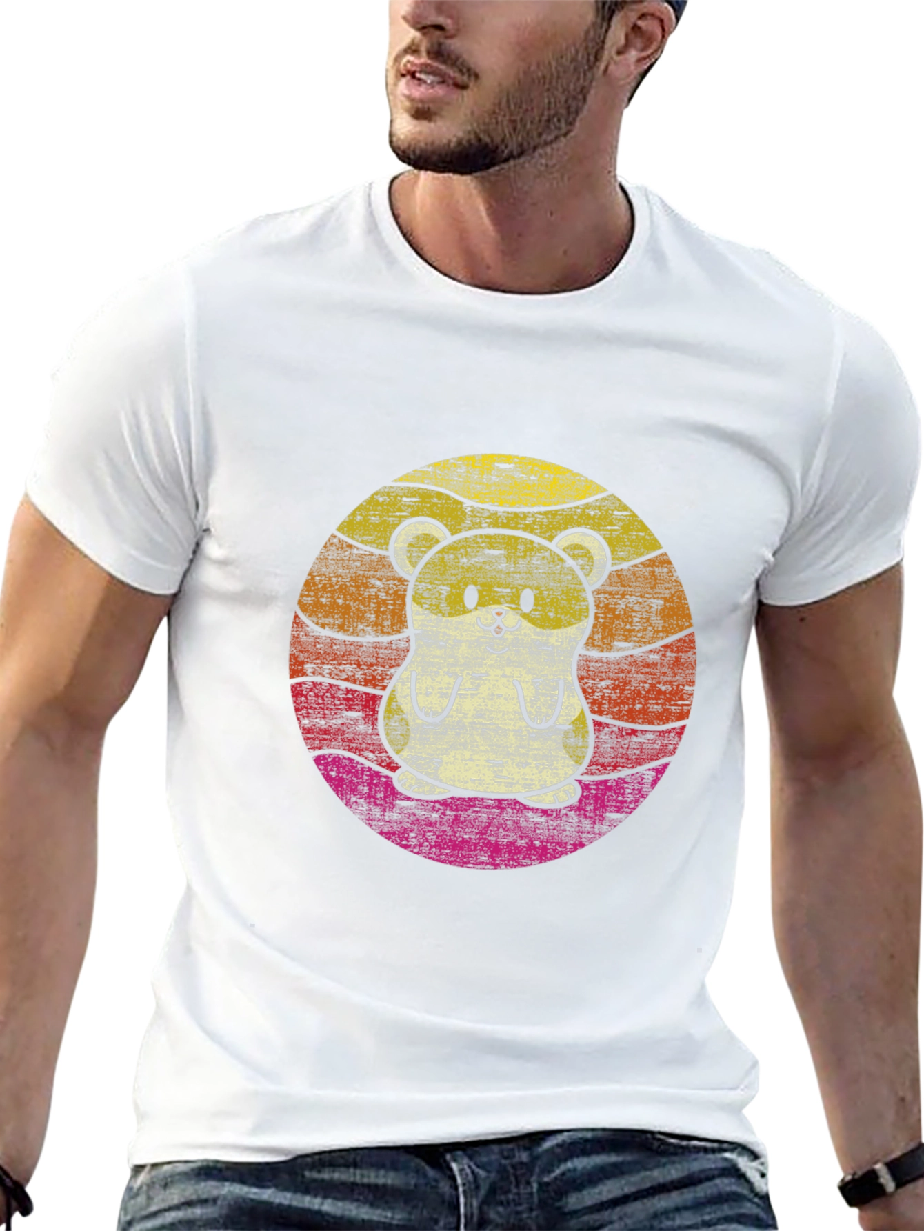 Retro Hamster Graphic Tee - Black