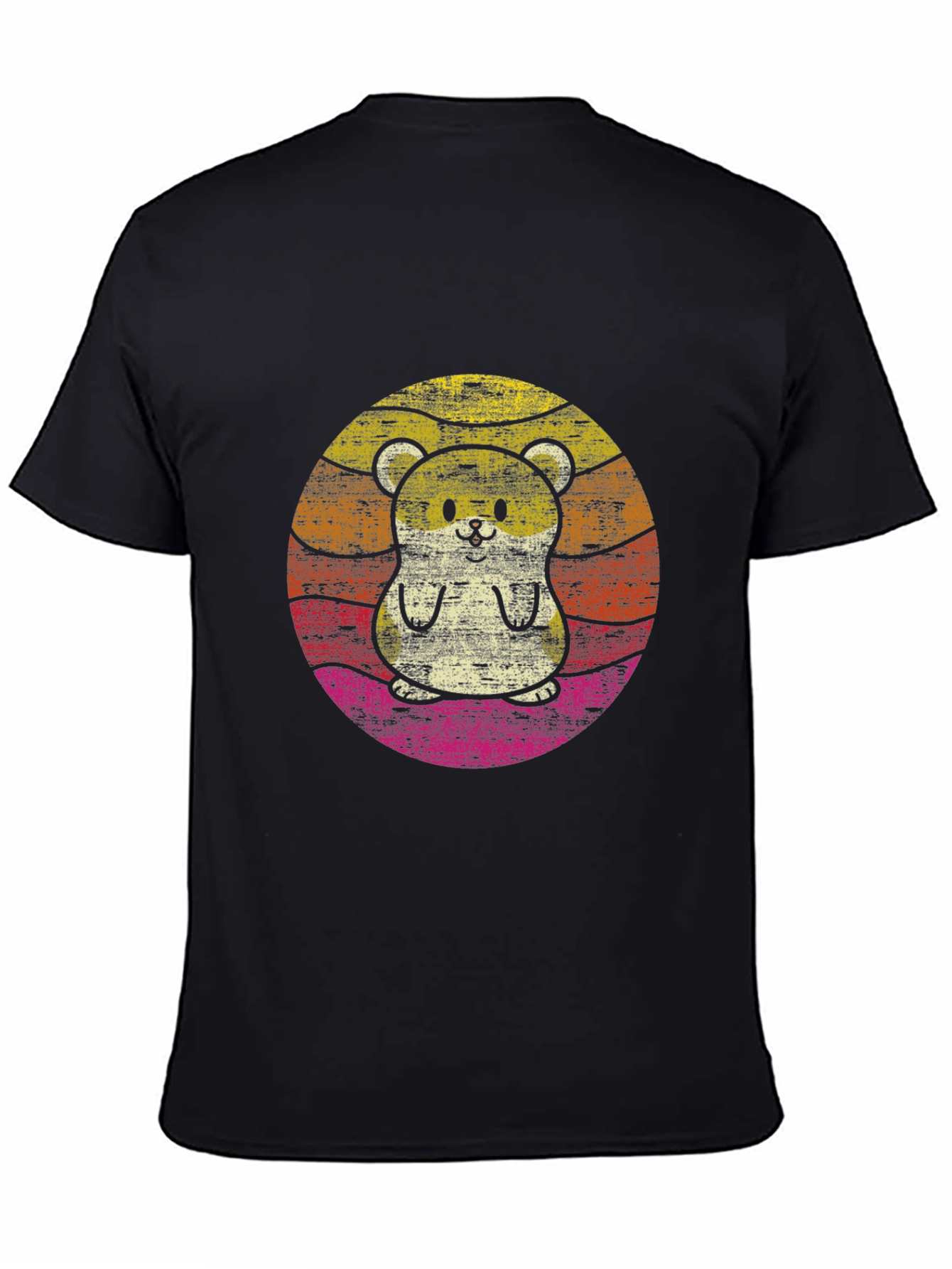 Retro Hamster Graphic Tee - Black