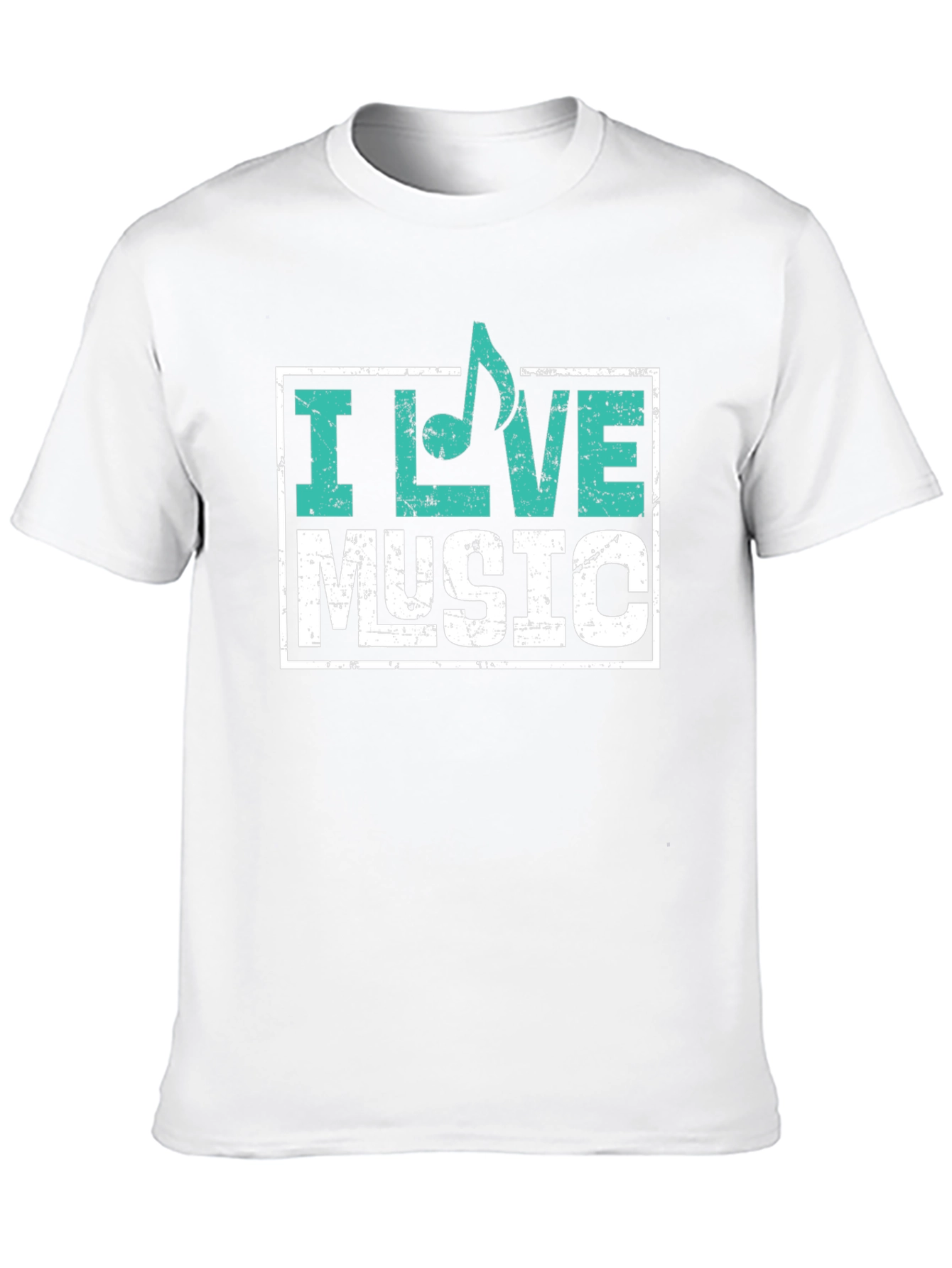 I Love Music Graphic T-Shirt - Black