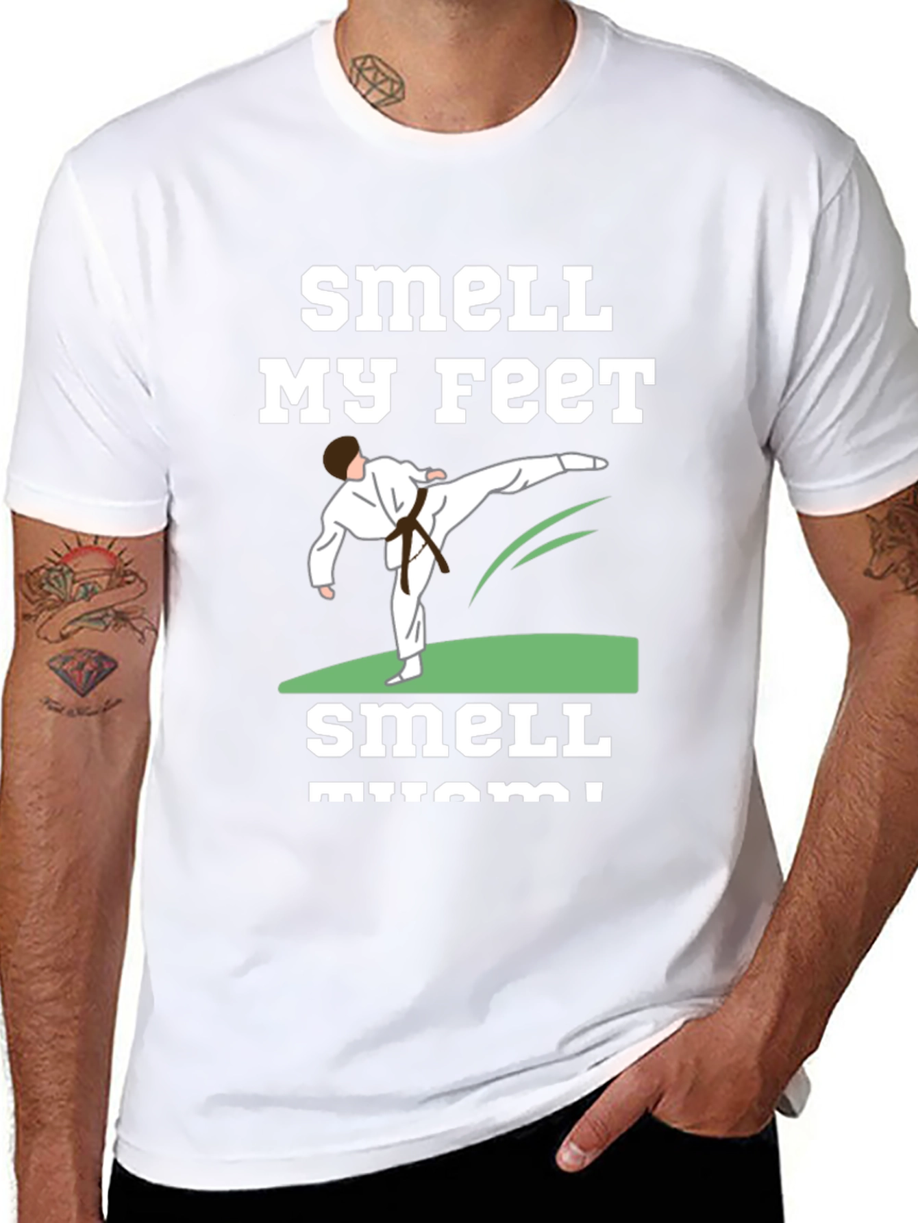 Smell My Feet Karate Black T-Shirt