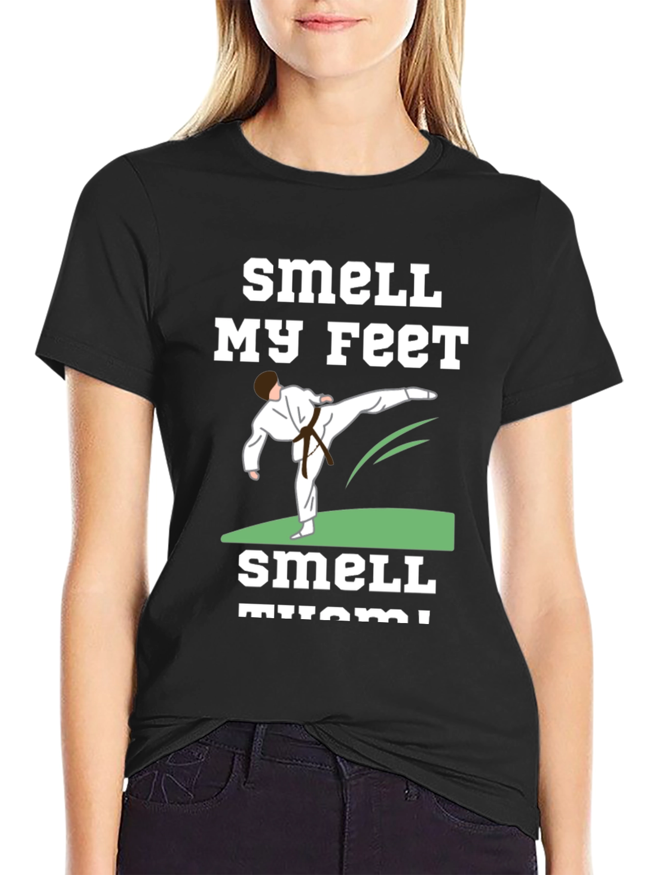 Smell My Feet Karate Black T-Shirt