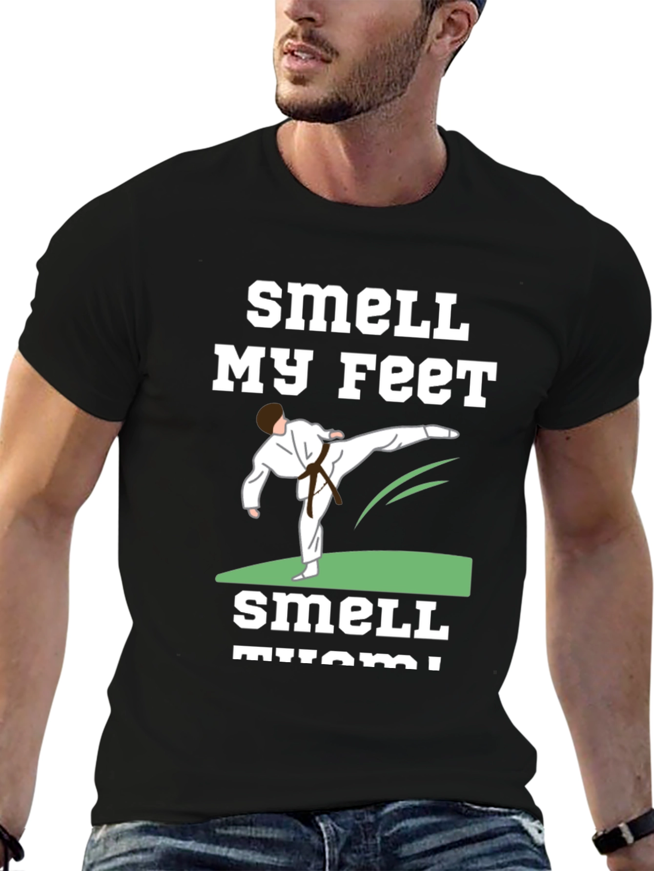 Smell My Feet Karate Black T-Shirt