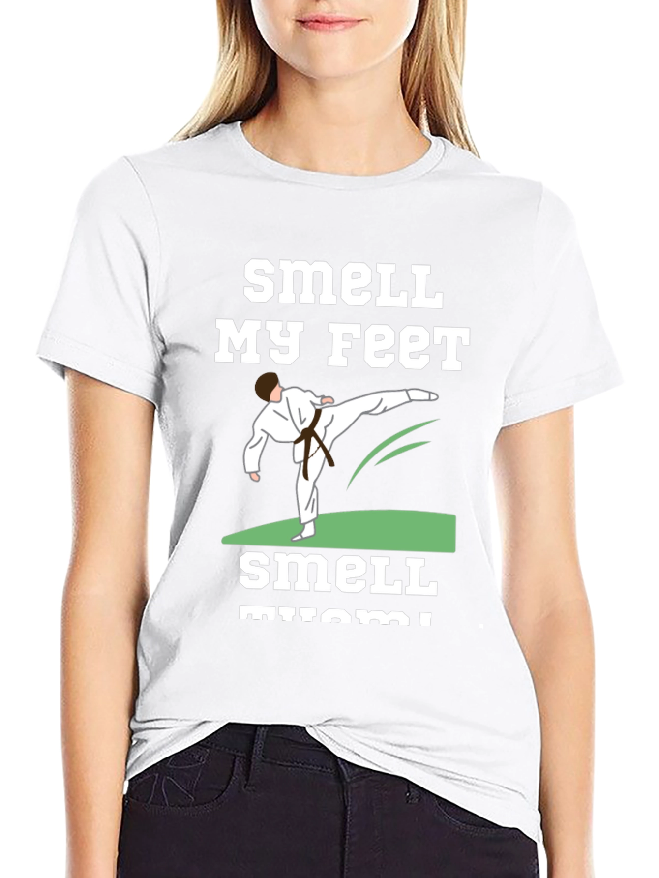 Smell My Feet Karate Black T-Shirt