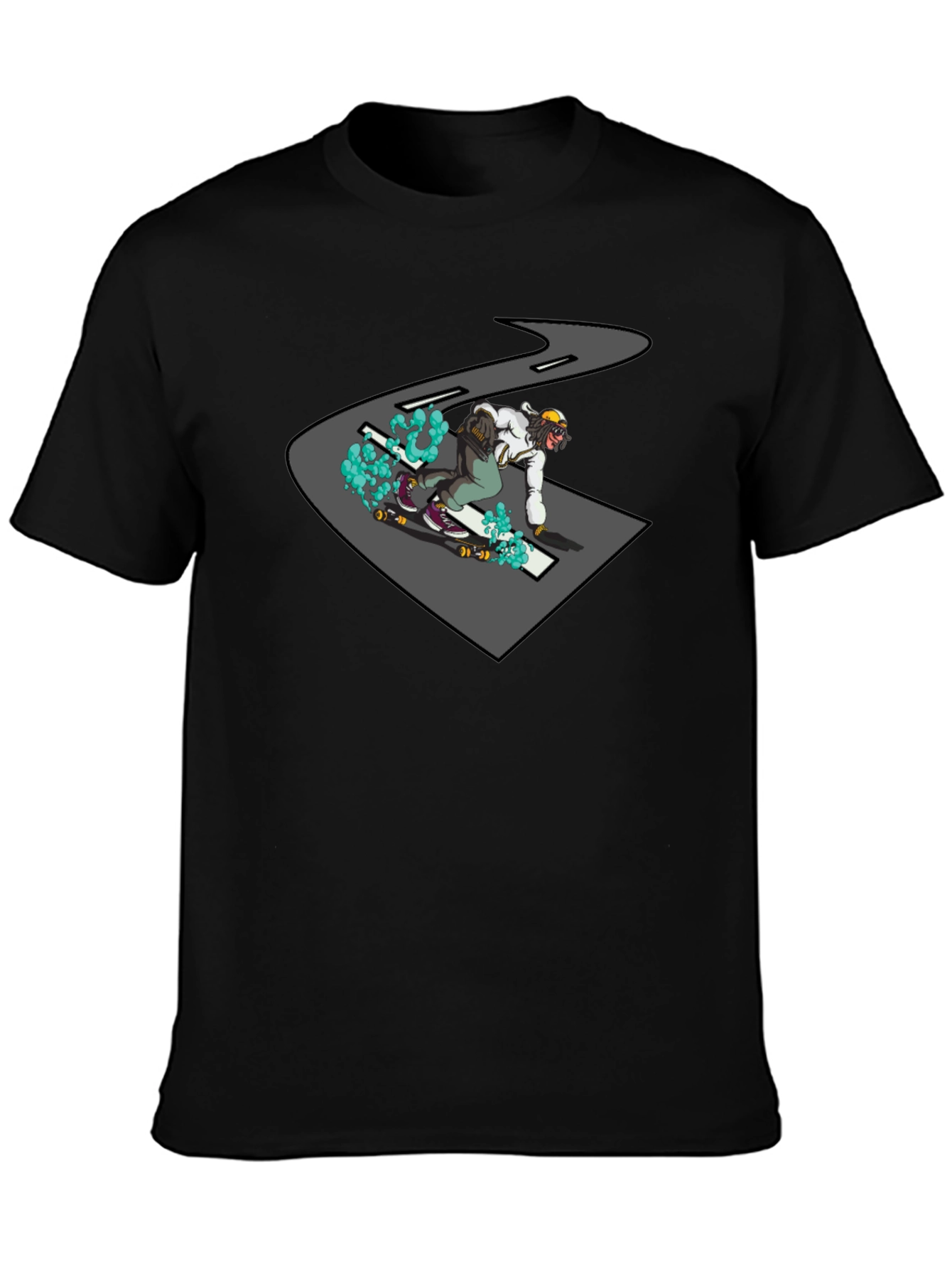 Skateboarder Graphic Black T-Shirt
